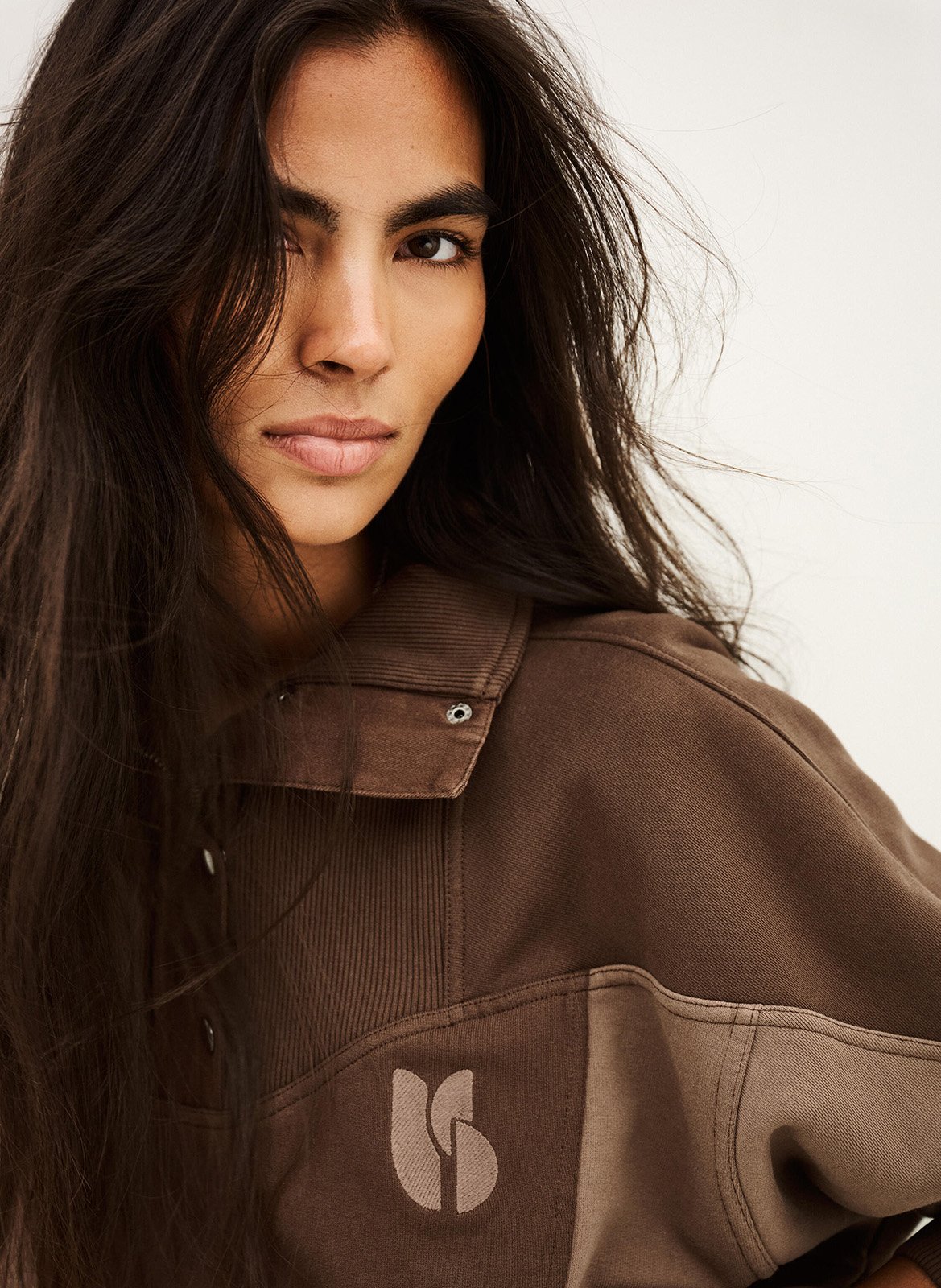 Loose-fit high-neck buttoned sweater BA&SH Brown