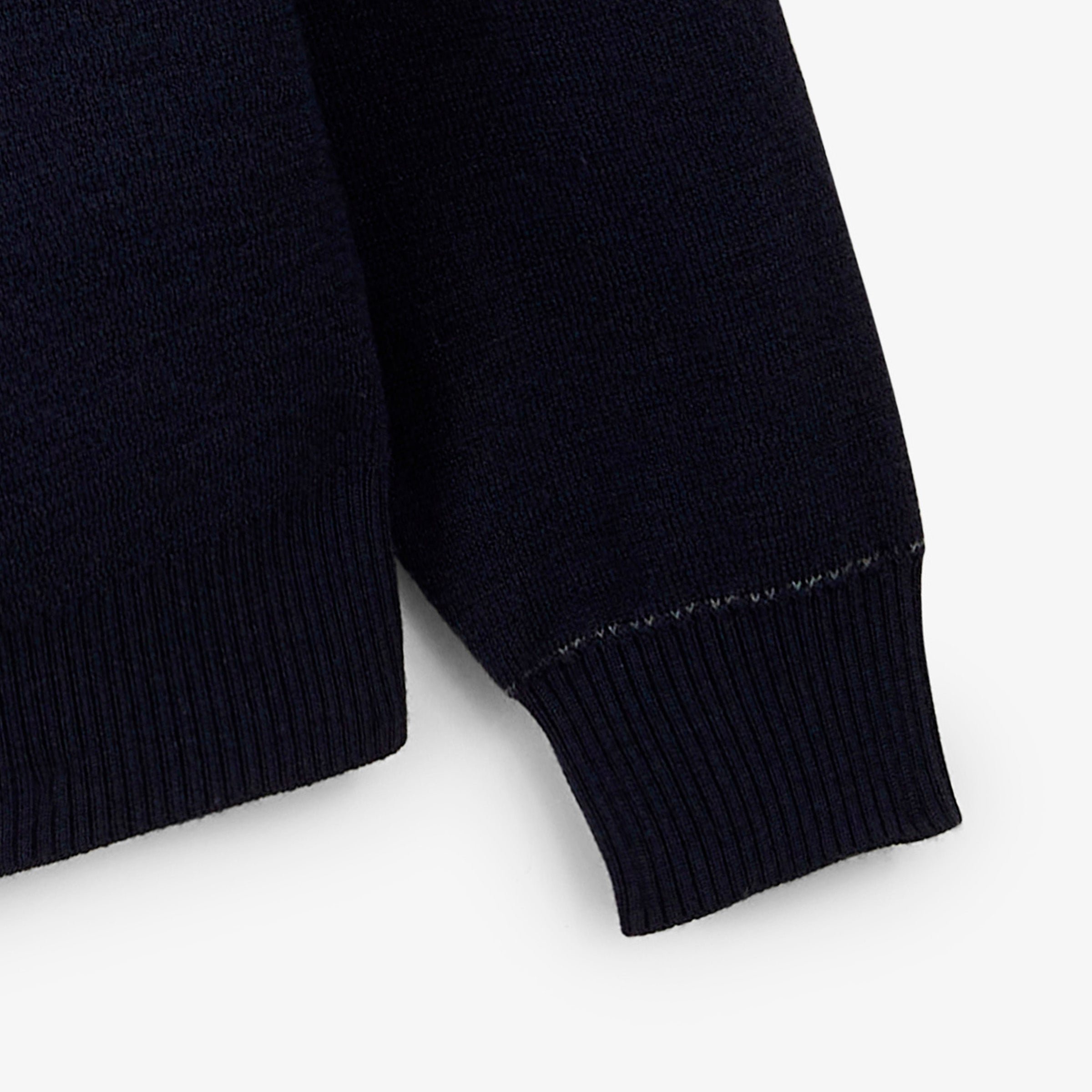 Malone navy blue wool knit zip-up cardigan SERGE BLANCO Blue