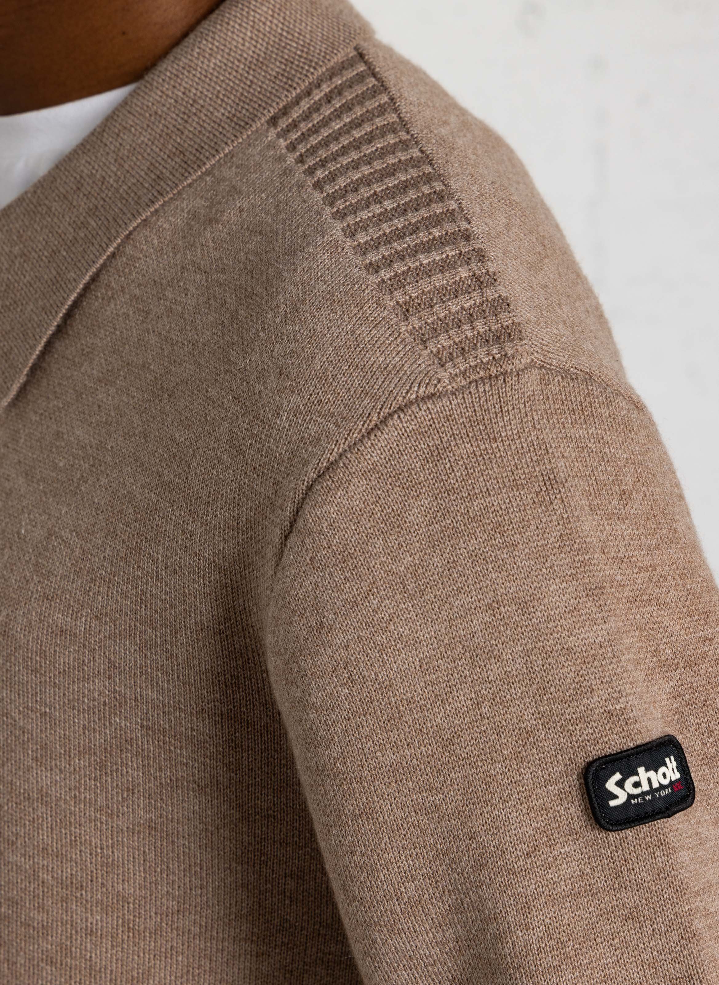 Gerader Pullover mit Polokragen SCHOTT Beige