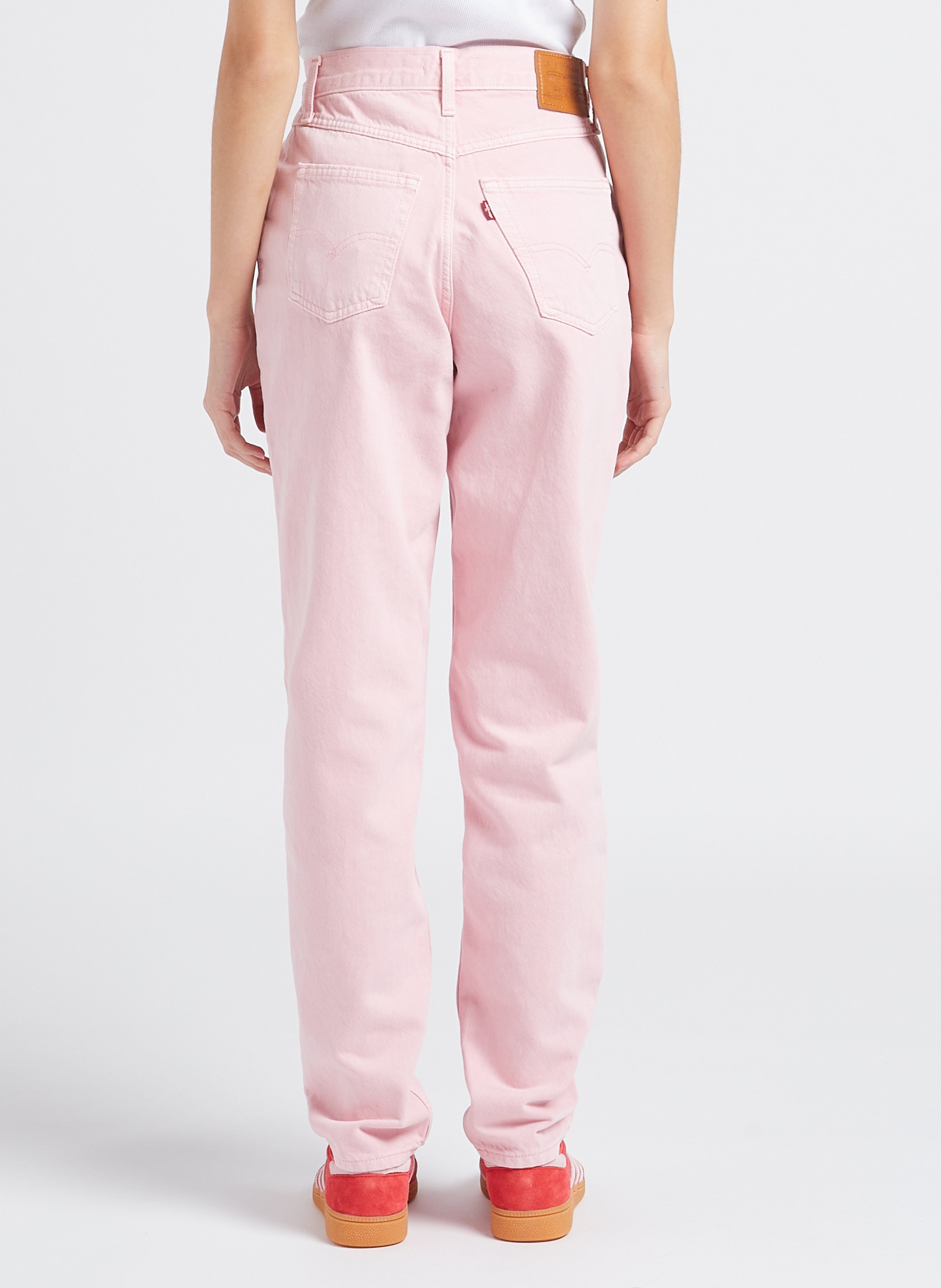 Jean mom-fit en coton LEVI'S Rouge