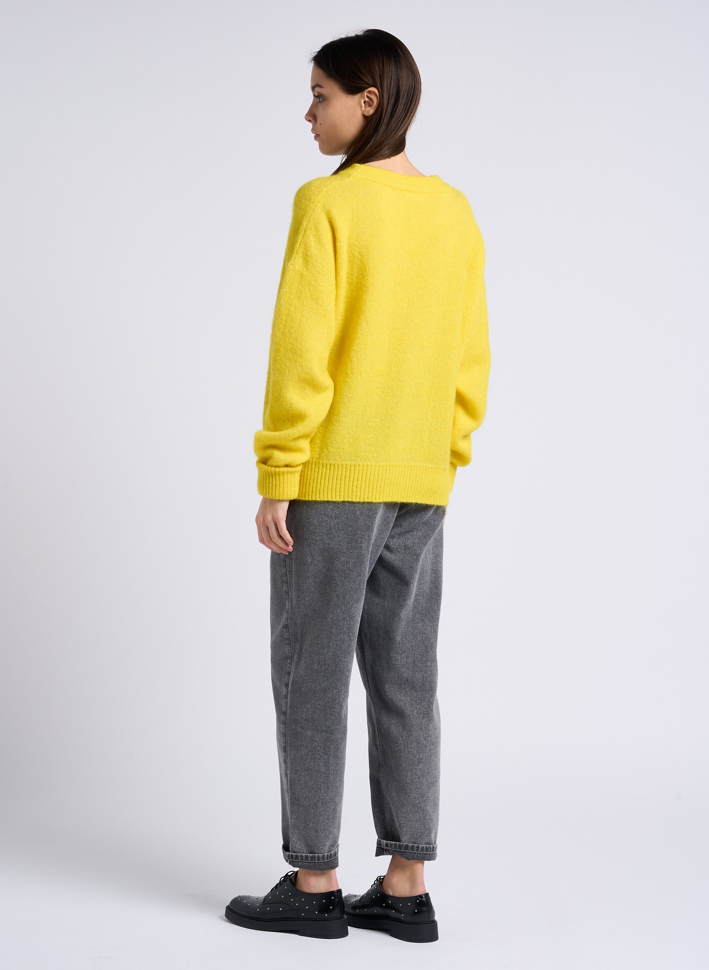 Straight Cut High Waist Jeans aus Baumwolle AMERICAN VINTAGE Grau