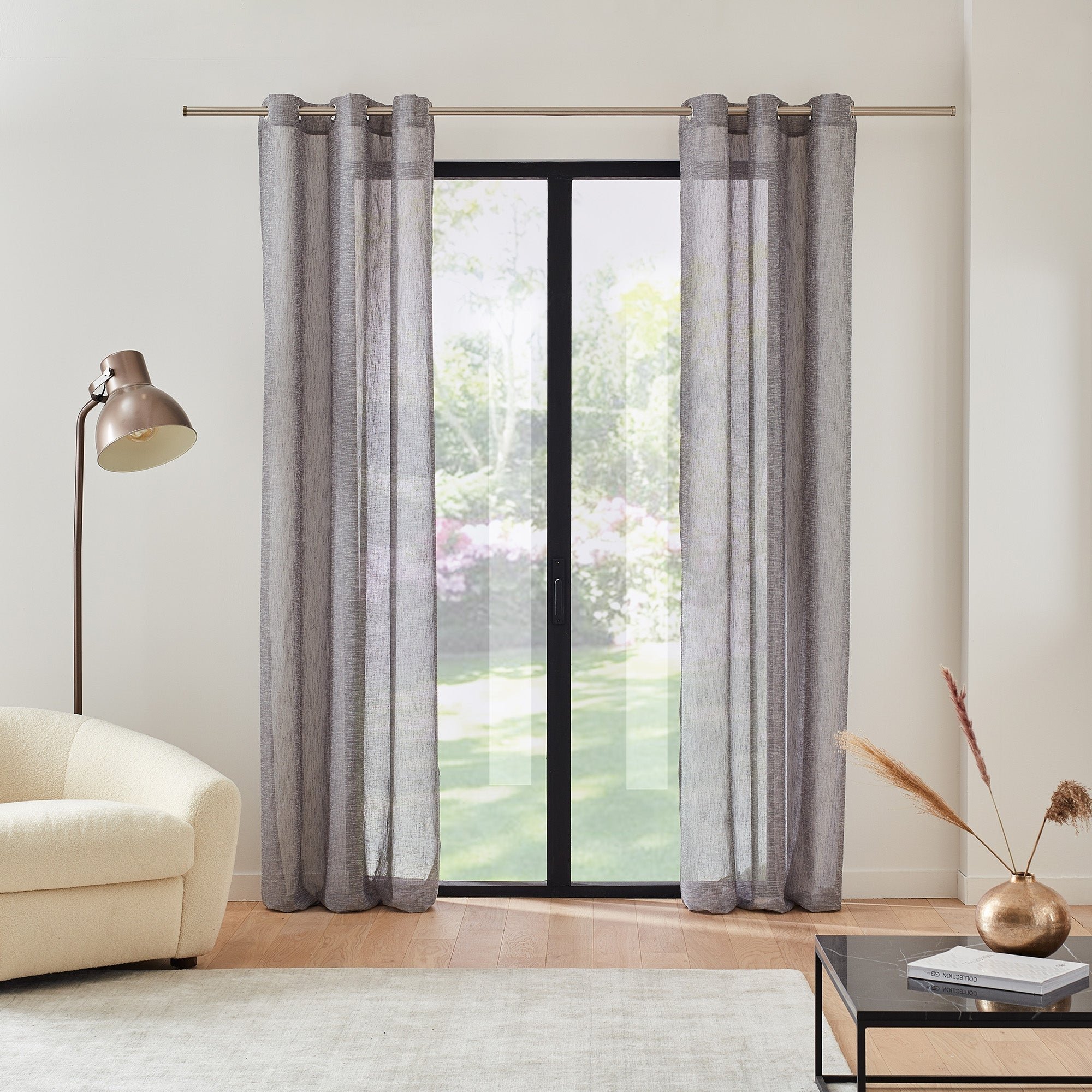 TIM - Net curtain with eyelets MADURA Grey