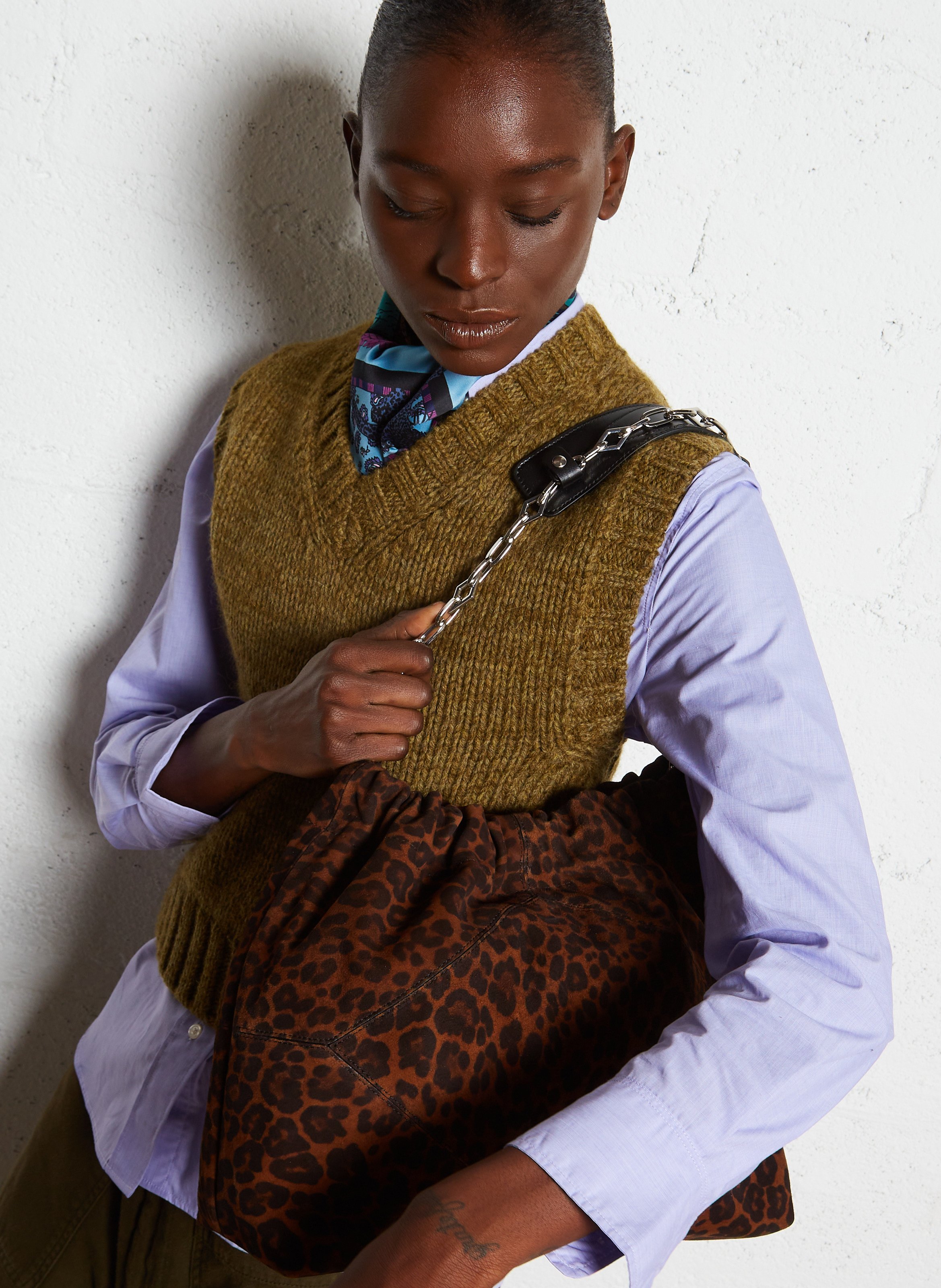 Sac tote rectangulaire BA&SH Marron