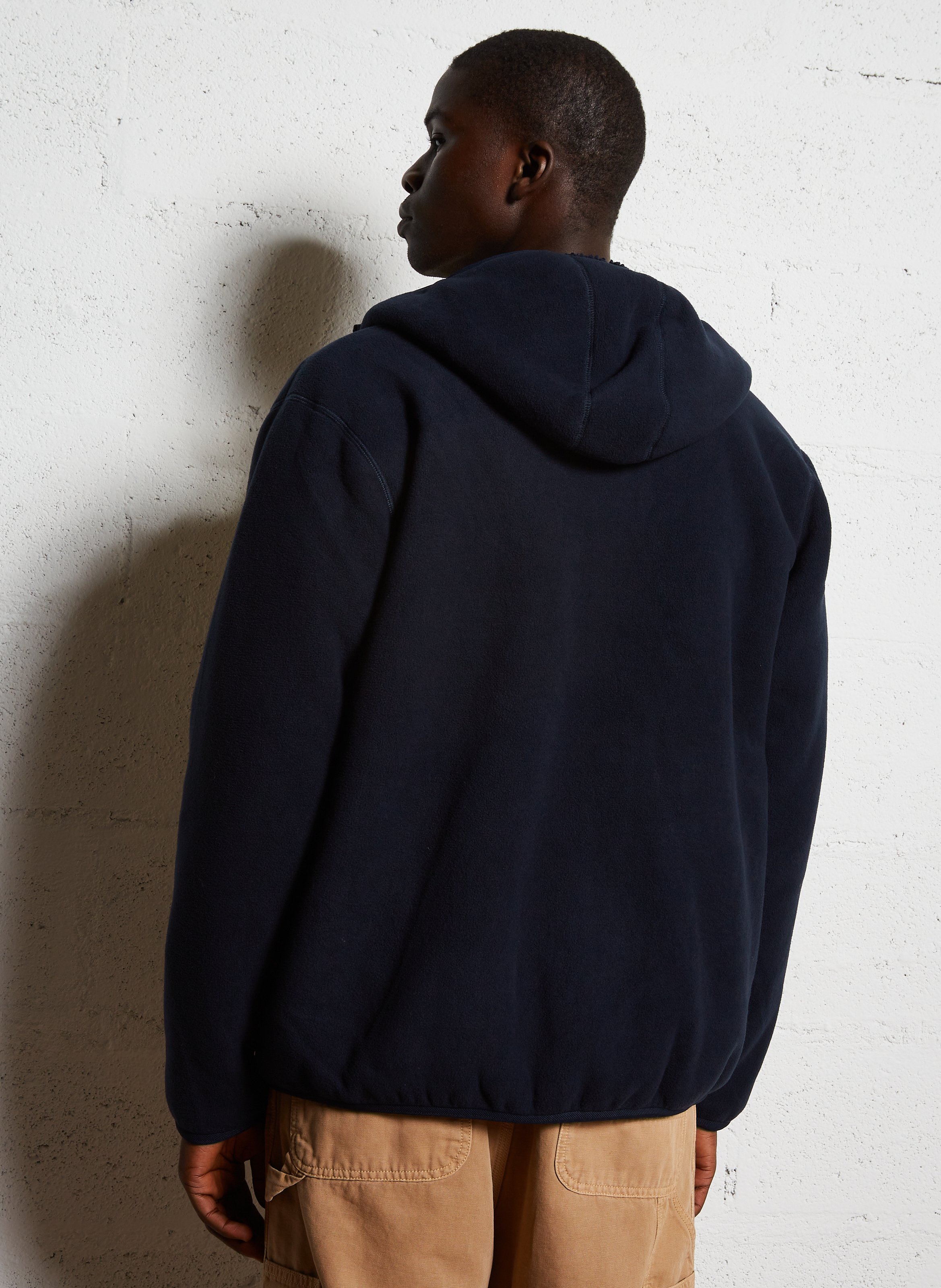 Polaire à capuche Bleu