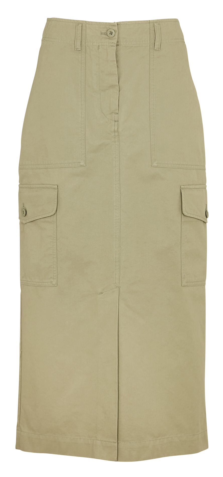 Jupe longue en toile de coton Vert