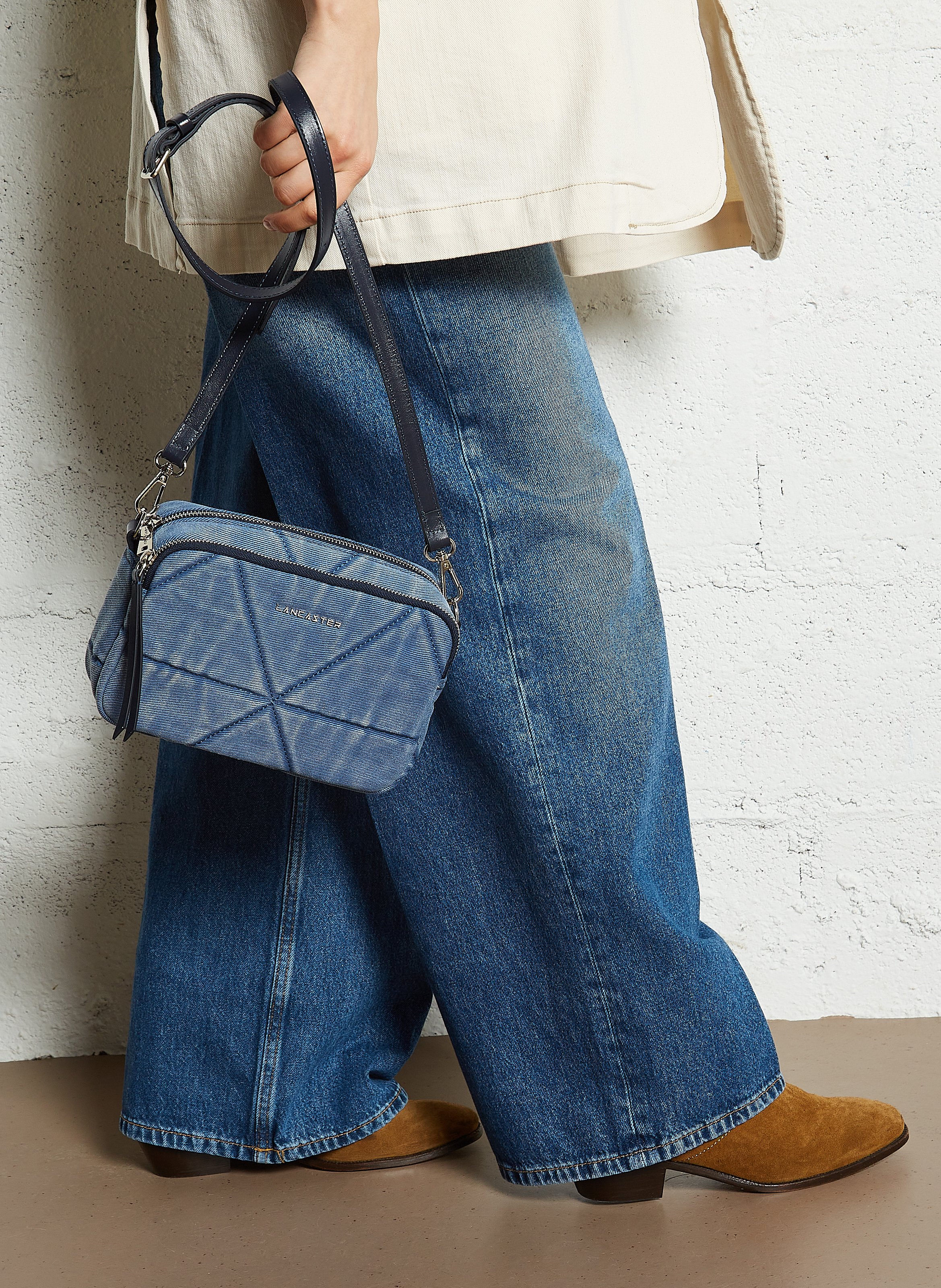 Denim shoulder bag LANCASTER PARIS Blue