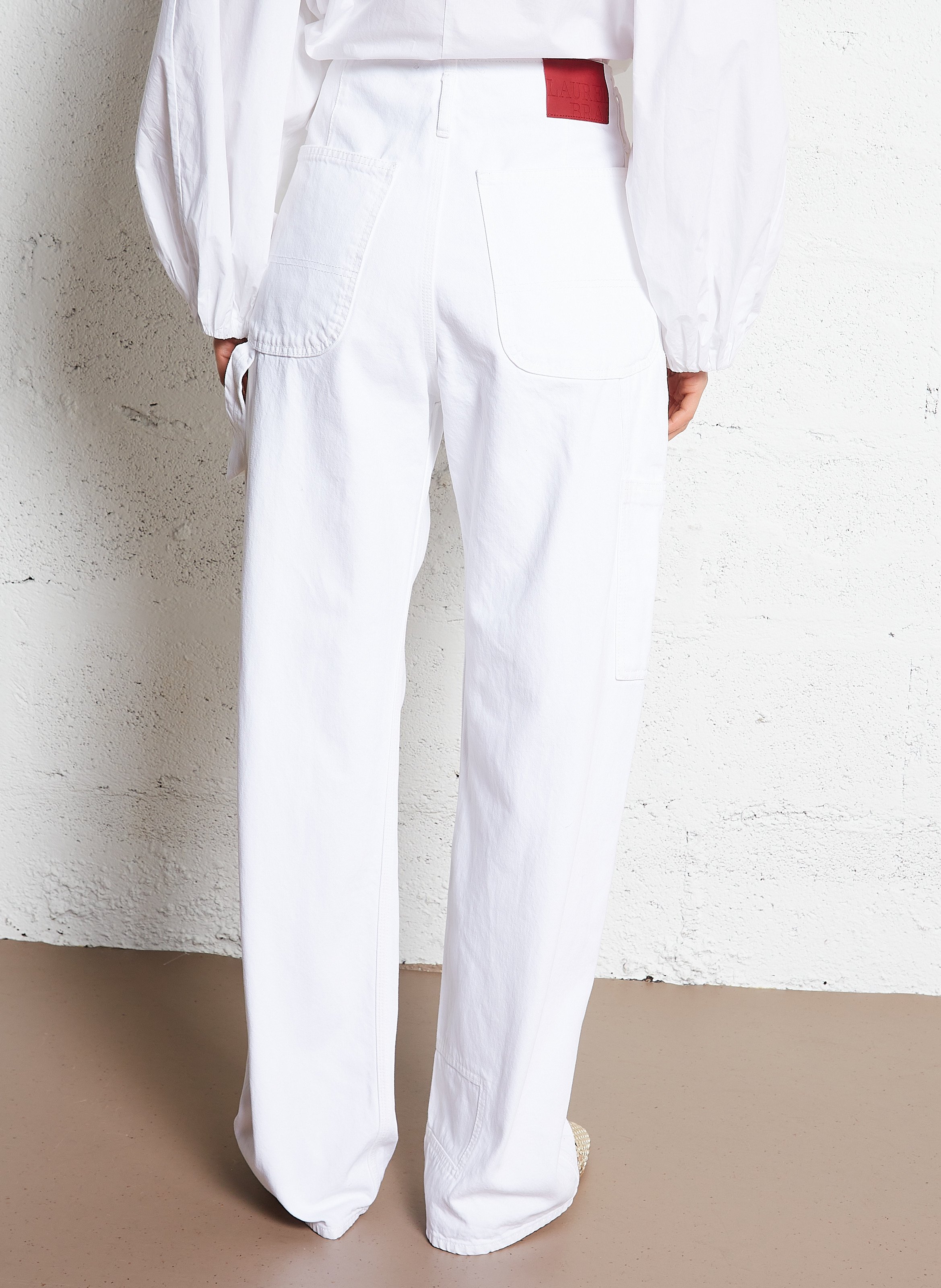 Grote katoenen jeans LAURENCE BRAS Wit