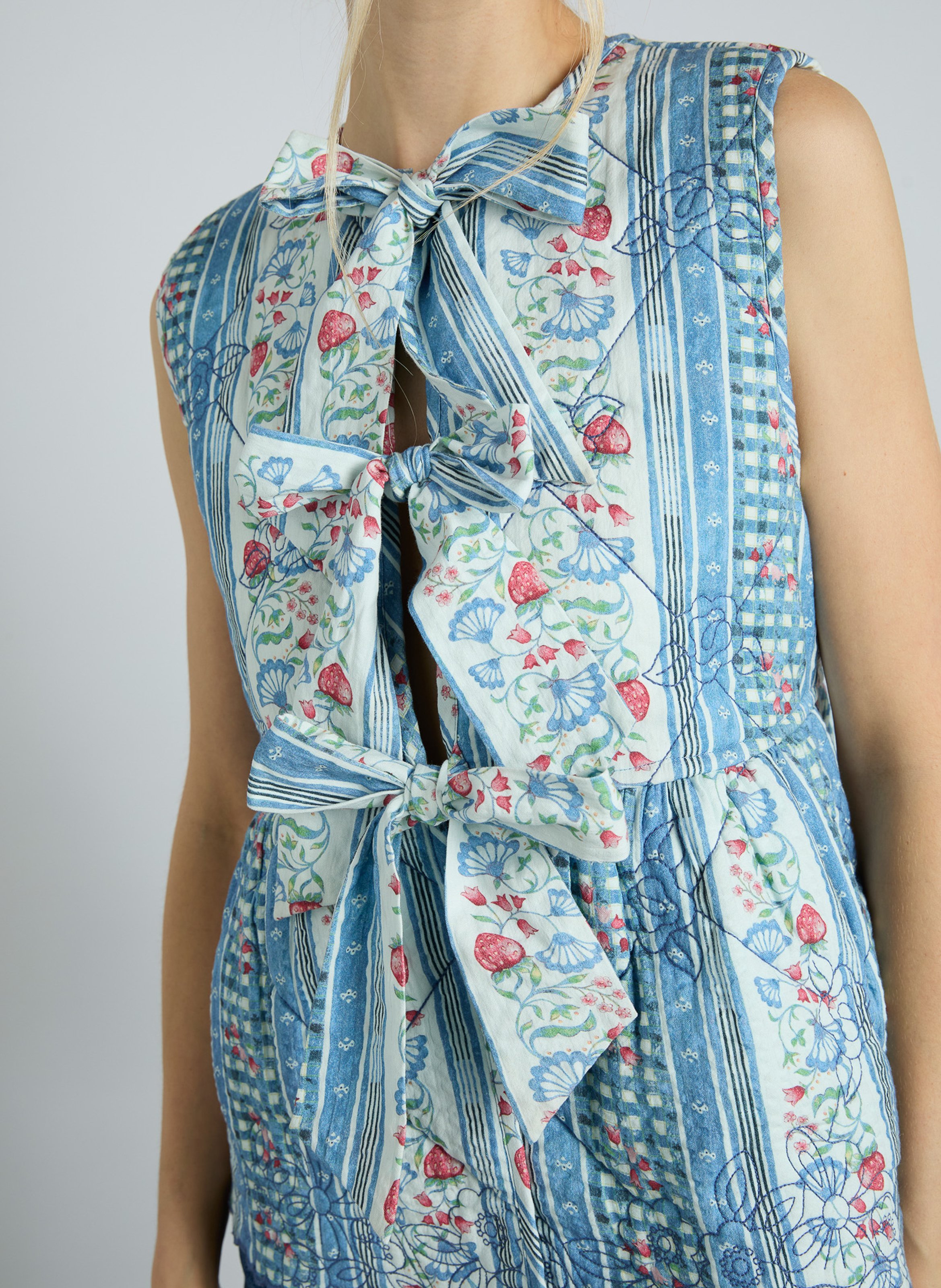 Gilet imprimé sans manches à nœuds DAMSON MADDER Bleu