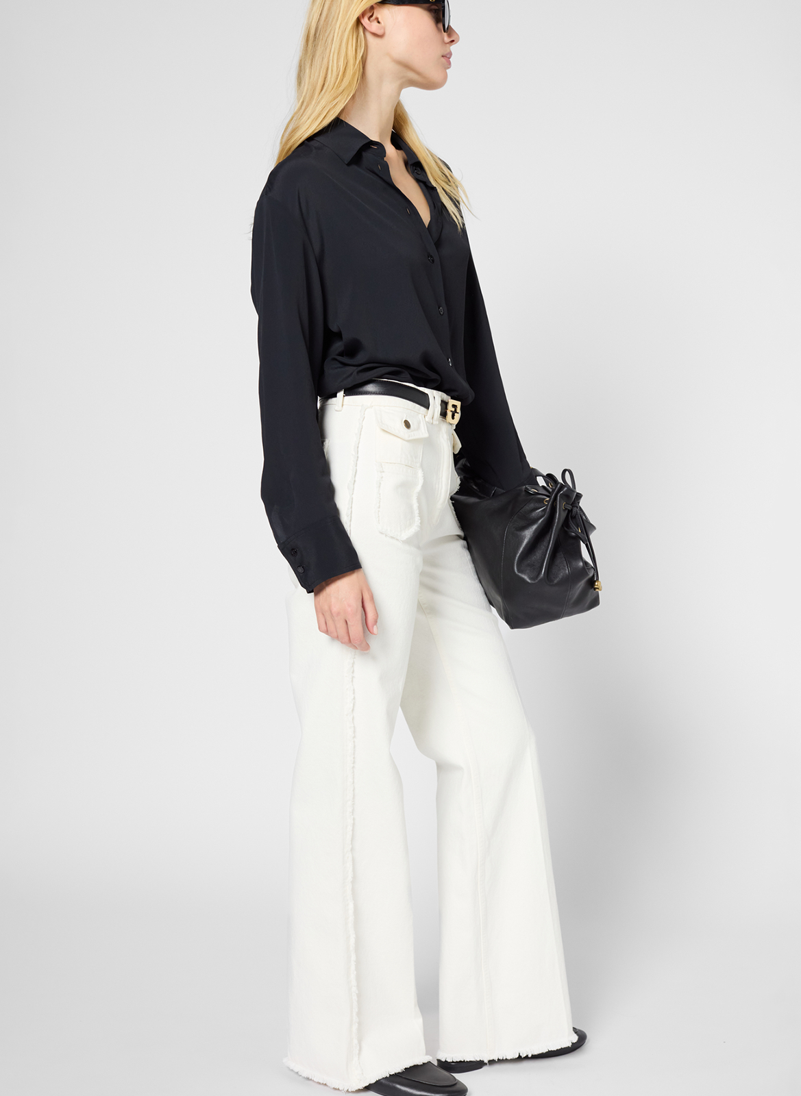 High-rise cotton bootcut jeans GERARD DAREL Beige