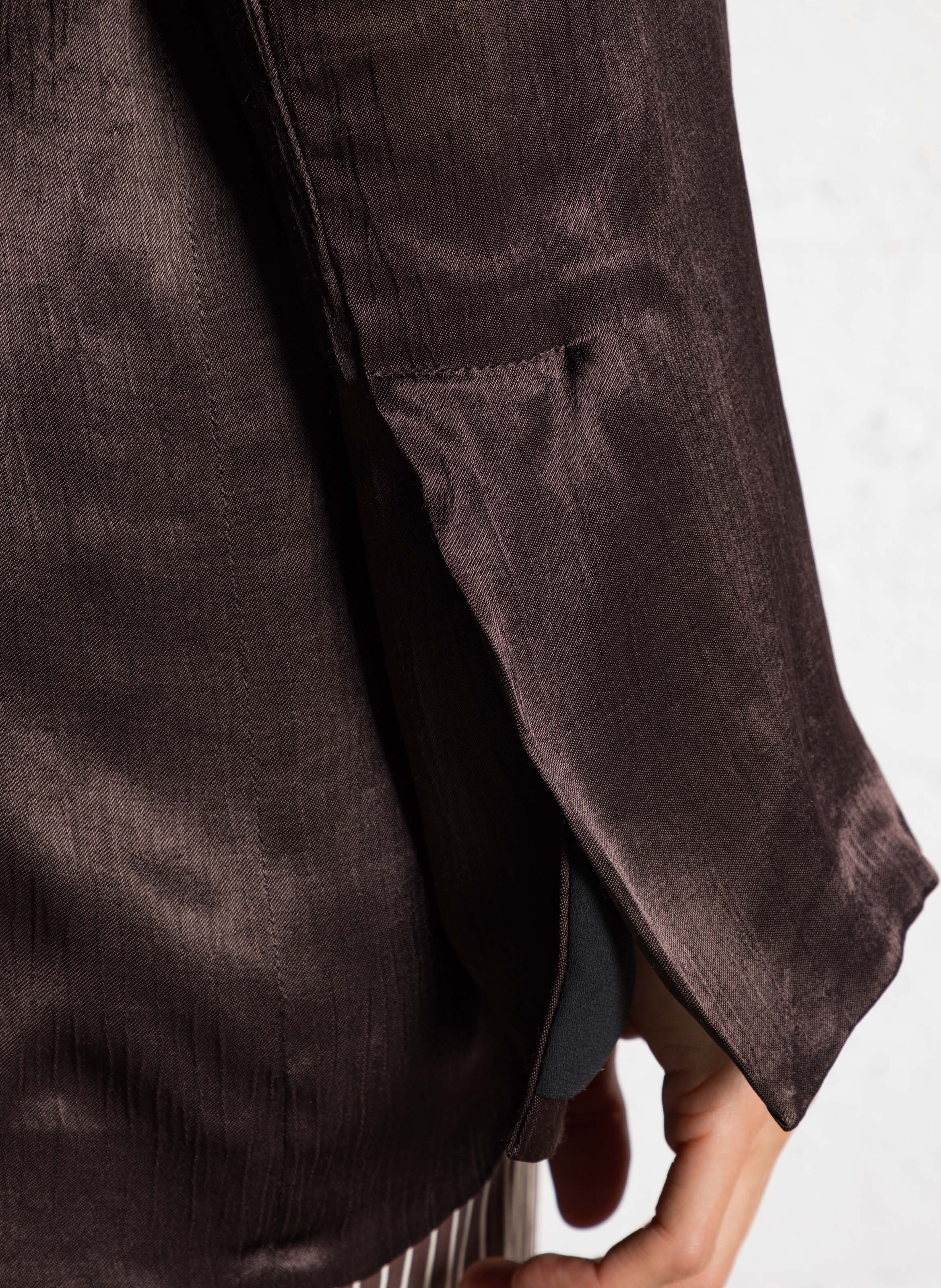 Belted satin blazer ATTIC AND BARN Brown