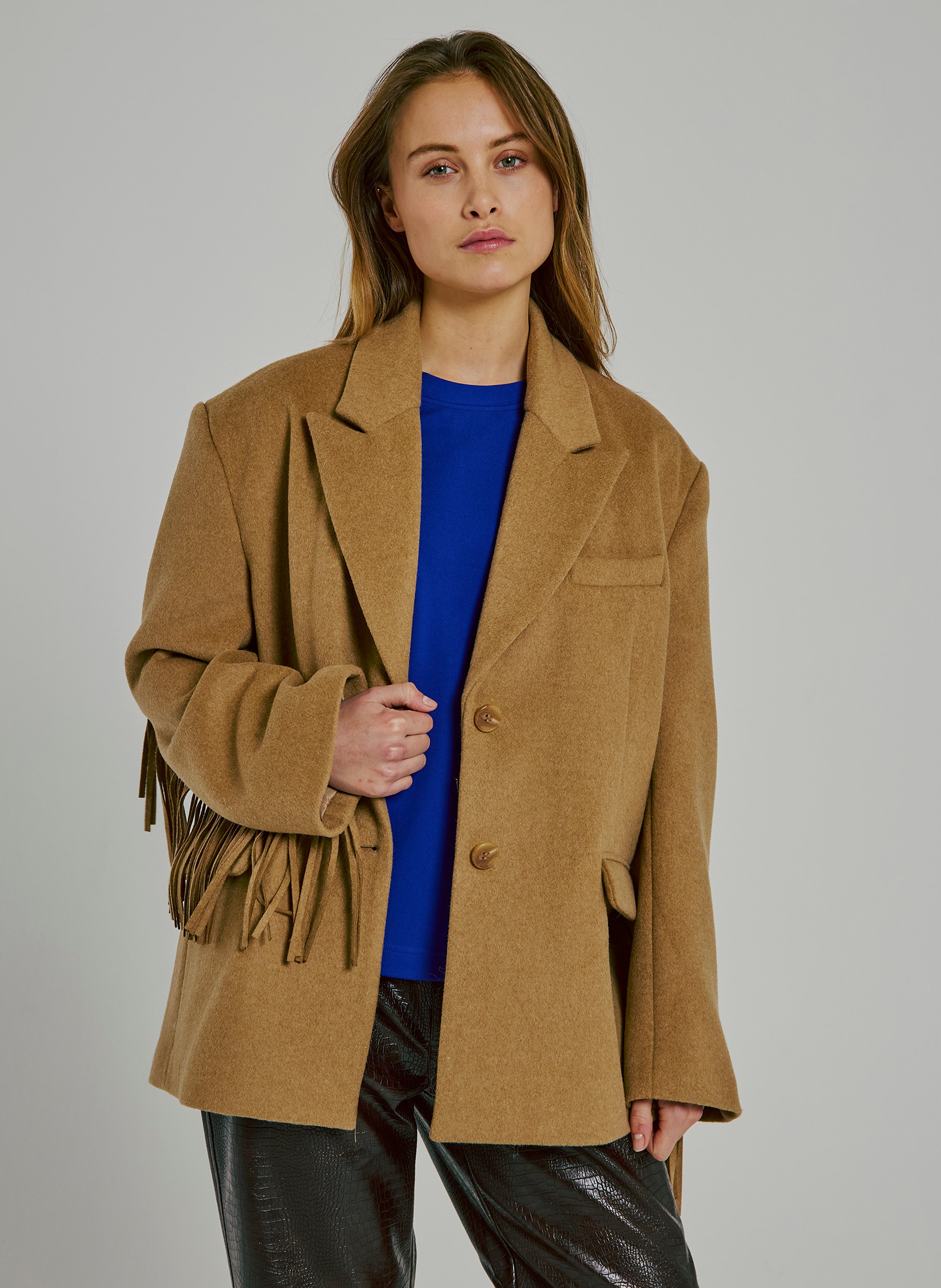 Wool-blend blazer NORR Brown