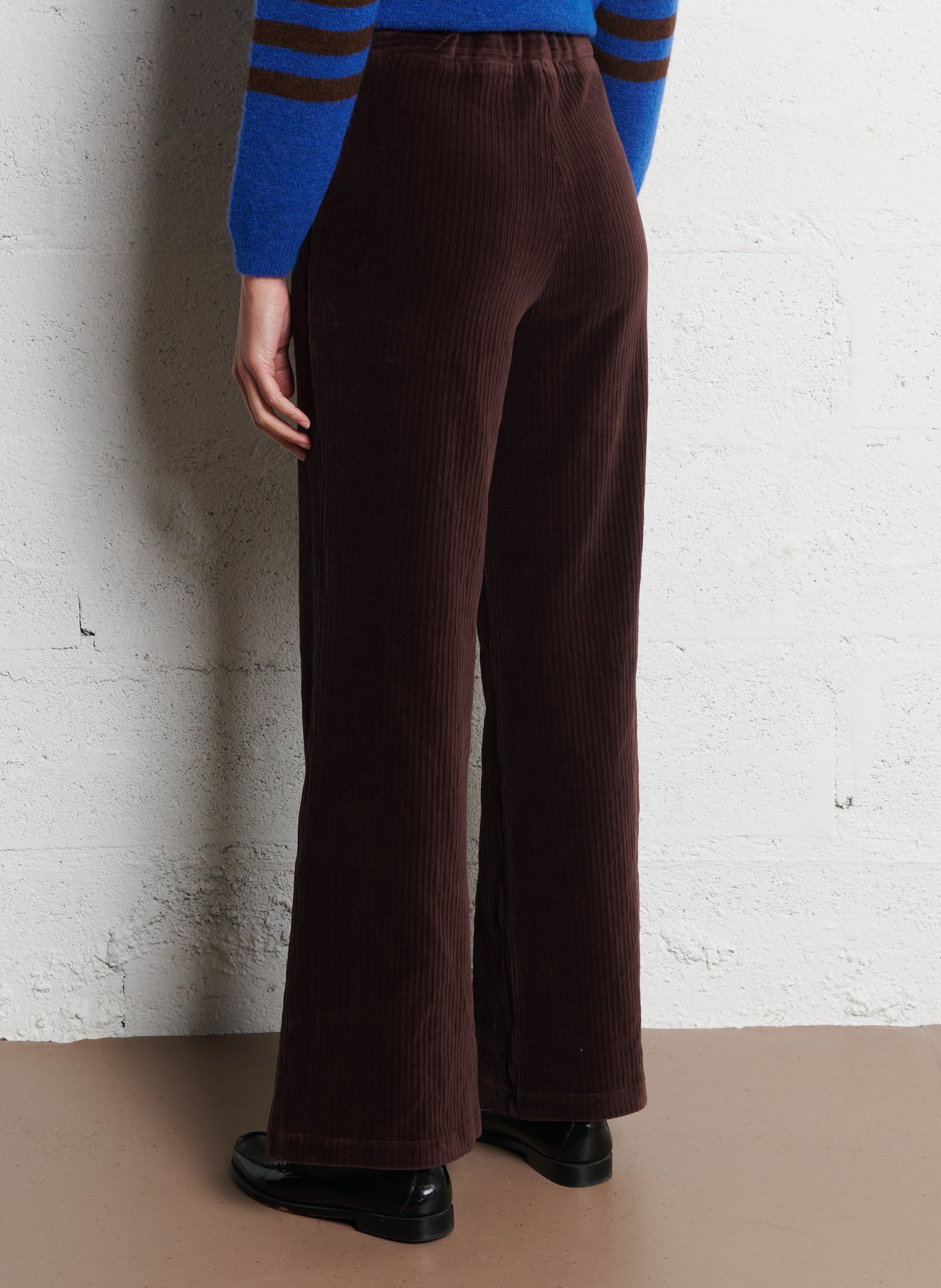 Pantalon droit en coton mélangé NICE THINGS Marron