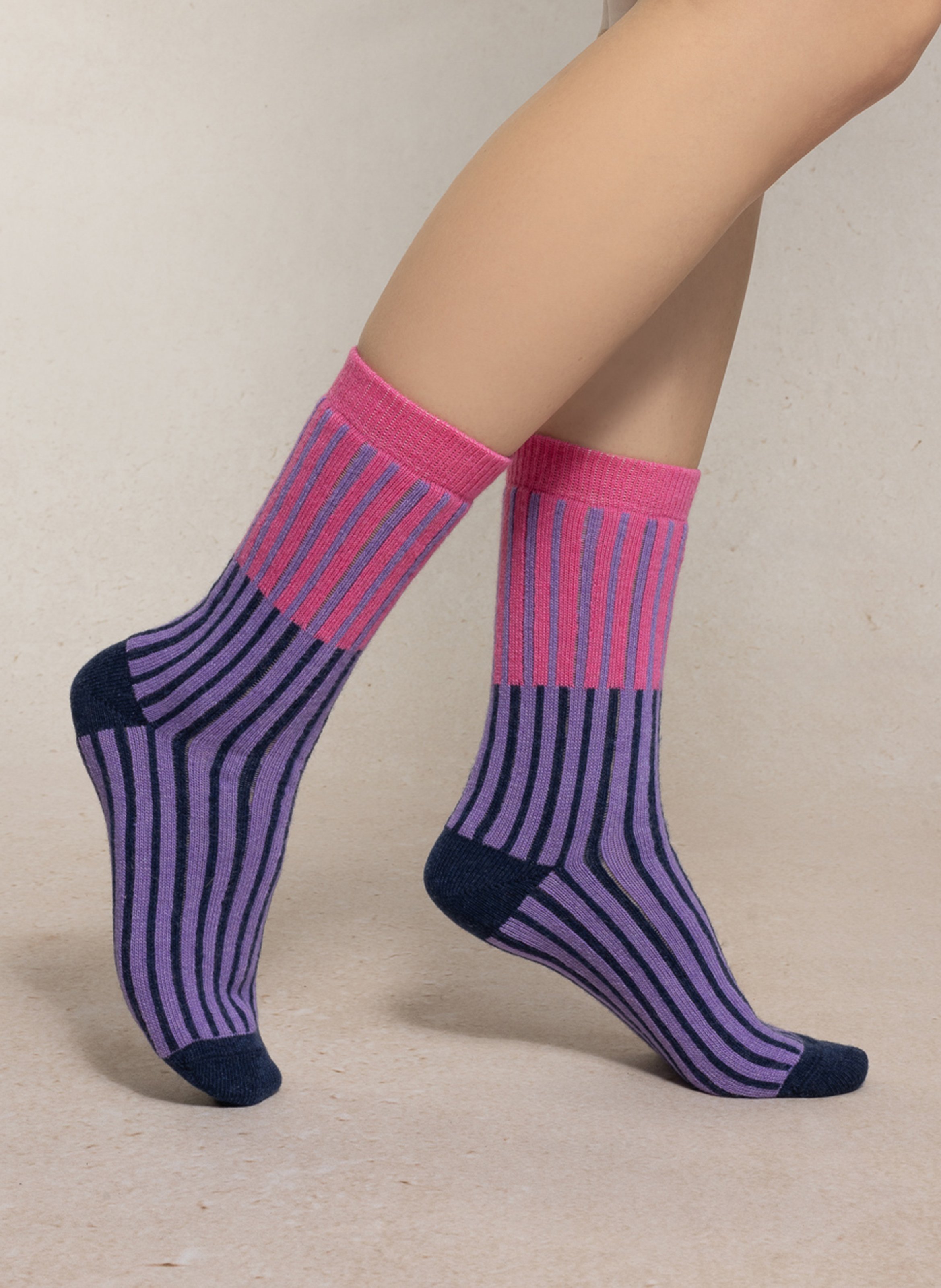 Chaussettes à rayures BLEUFORET Rose