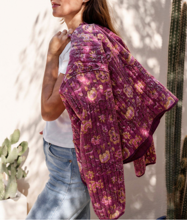 Printed quilted jacket Annaya BINDI ATELIER Purple