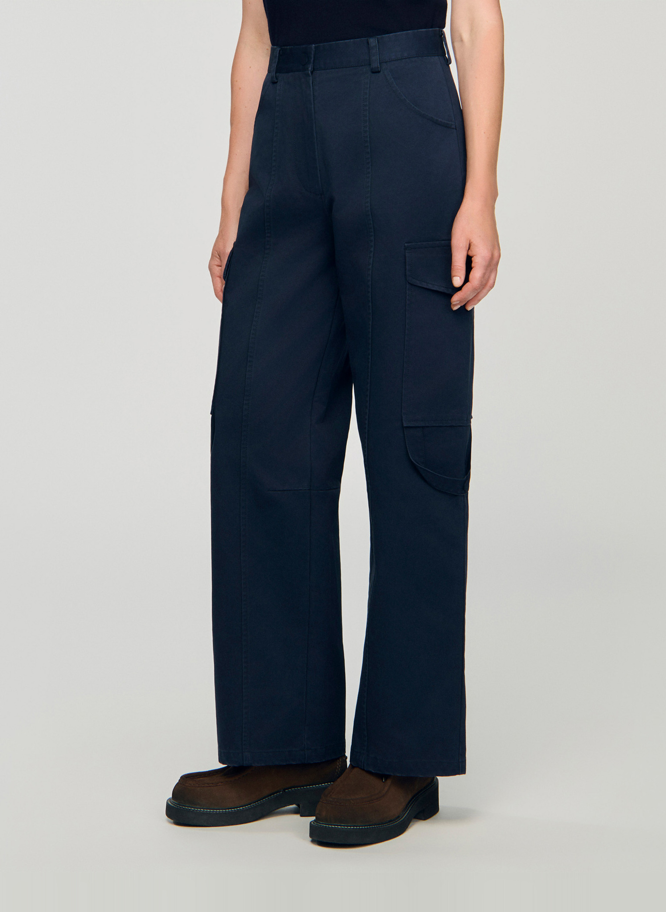 Cotton cargo pants SANDRO Blue
