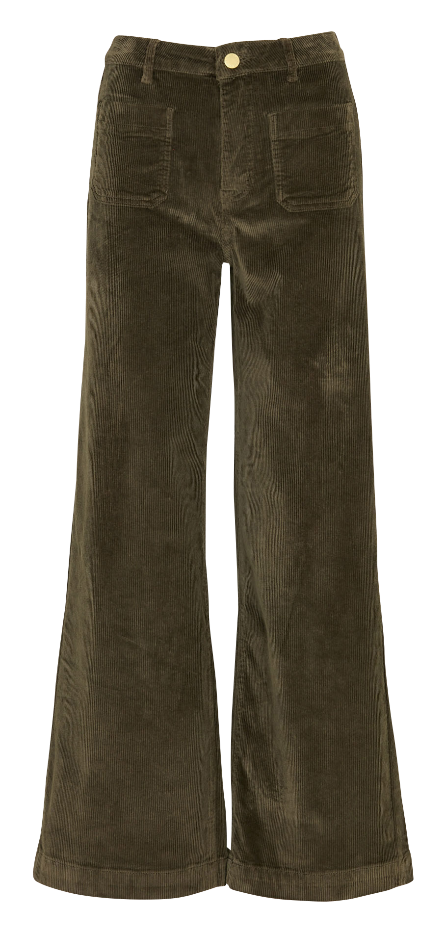 High-rise flared cotton-blend jeans ATLANTY Kaki