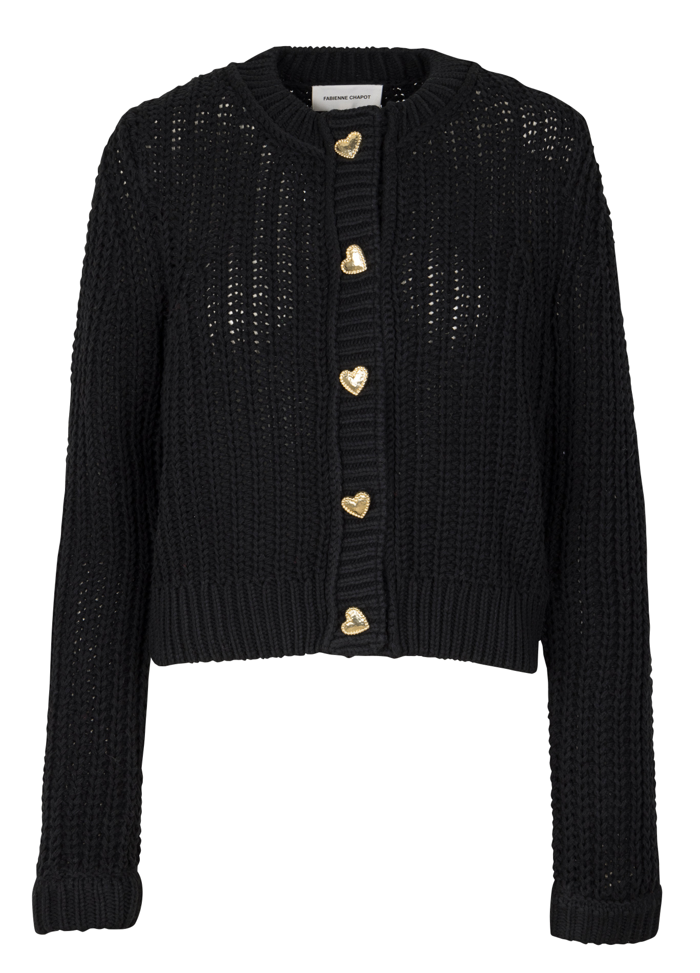 Vest van biologische katoenmix met ronde hals FABIENNE CHAPOT Zwart