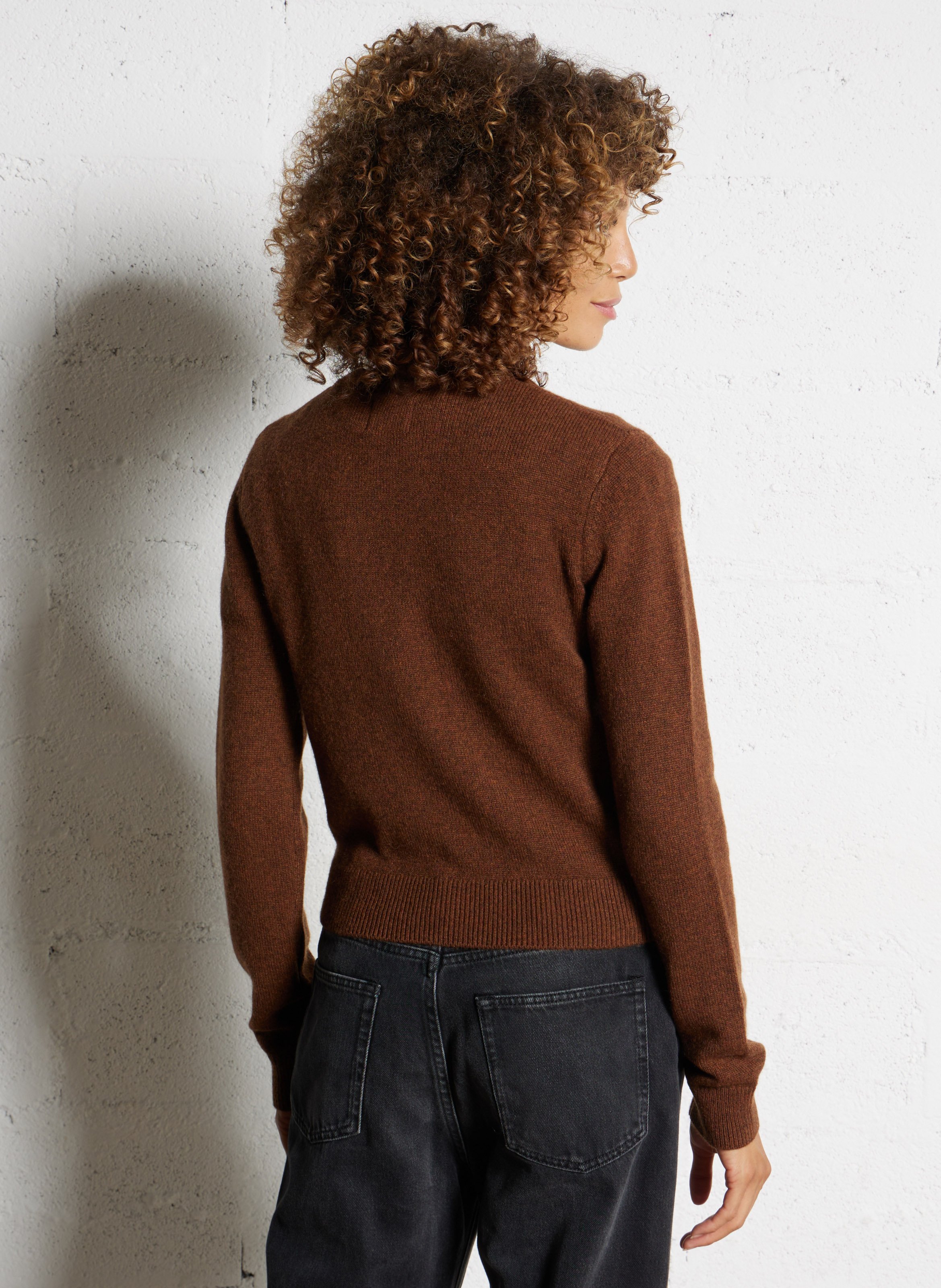 Rechte trui van kasjmier met ronde hals BELLEROSE Blauw