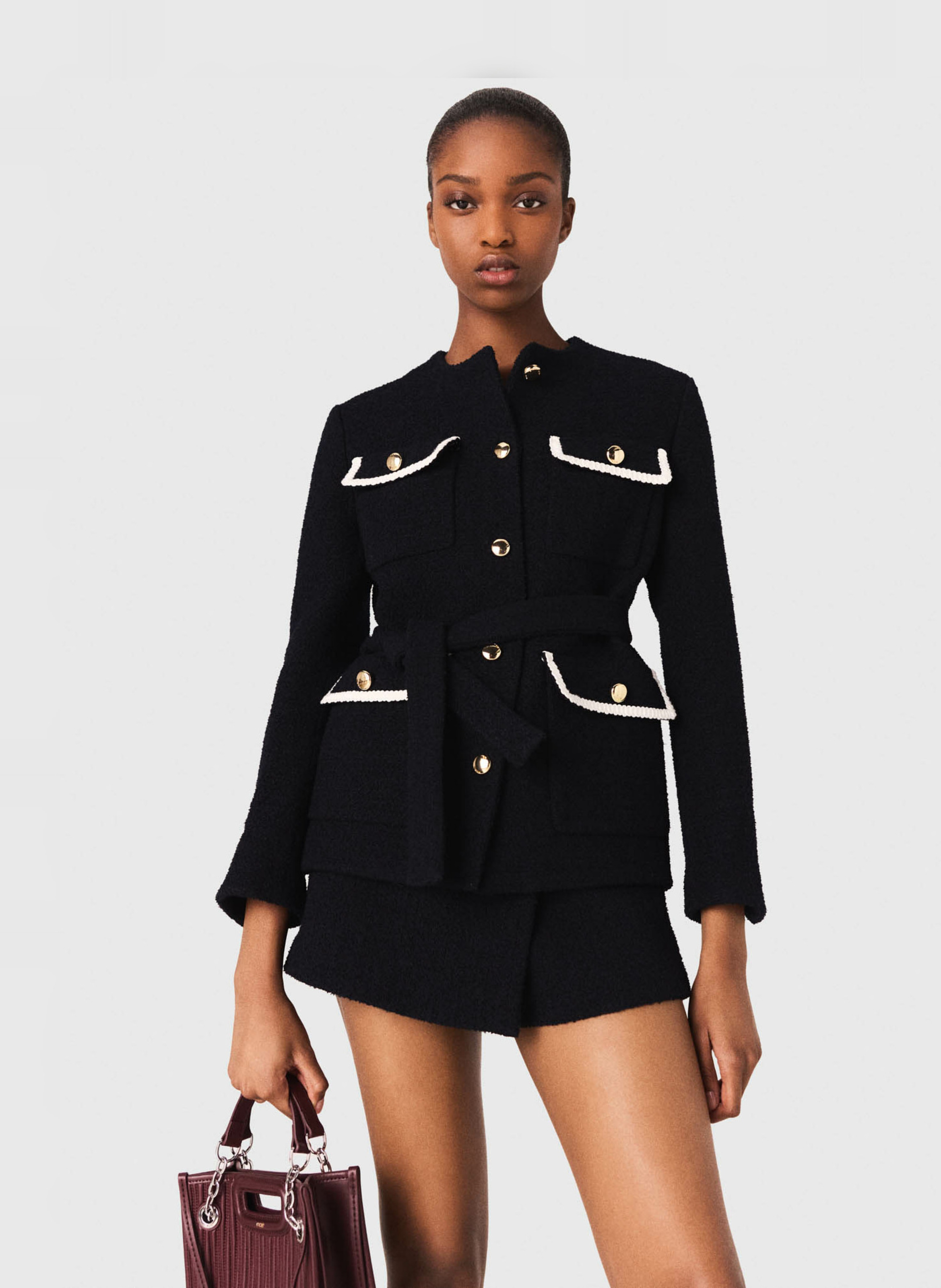 Veste col rond  MAJE Bleu