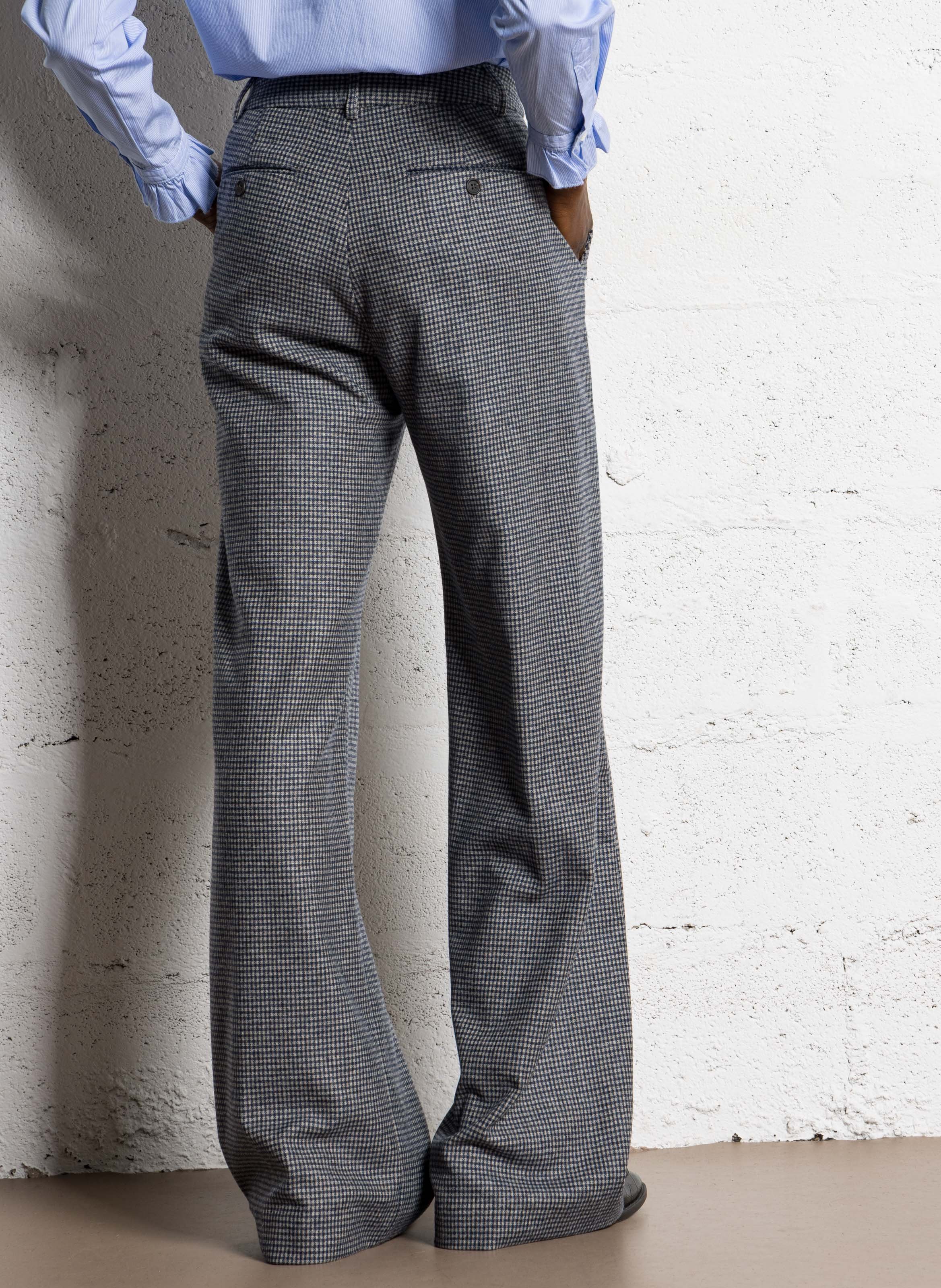 Pantalon large en laine mélangée imprimé HARTFORD Multicolore