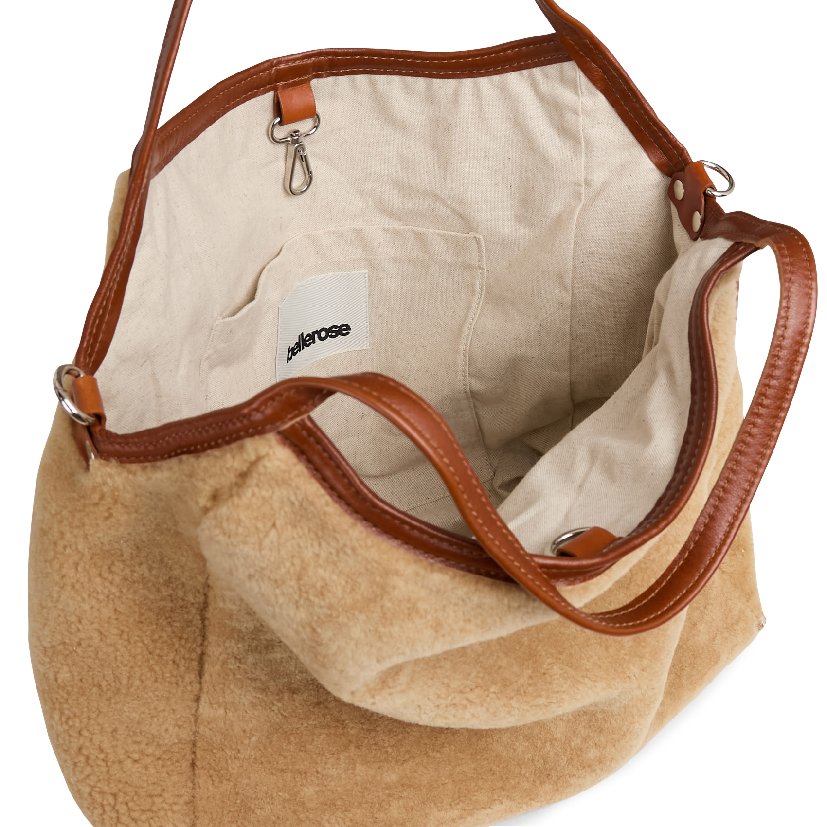 Weiche Shopper-Tasche aus Kunstpelz BELLEROSE Beige