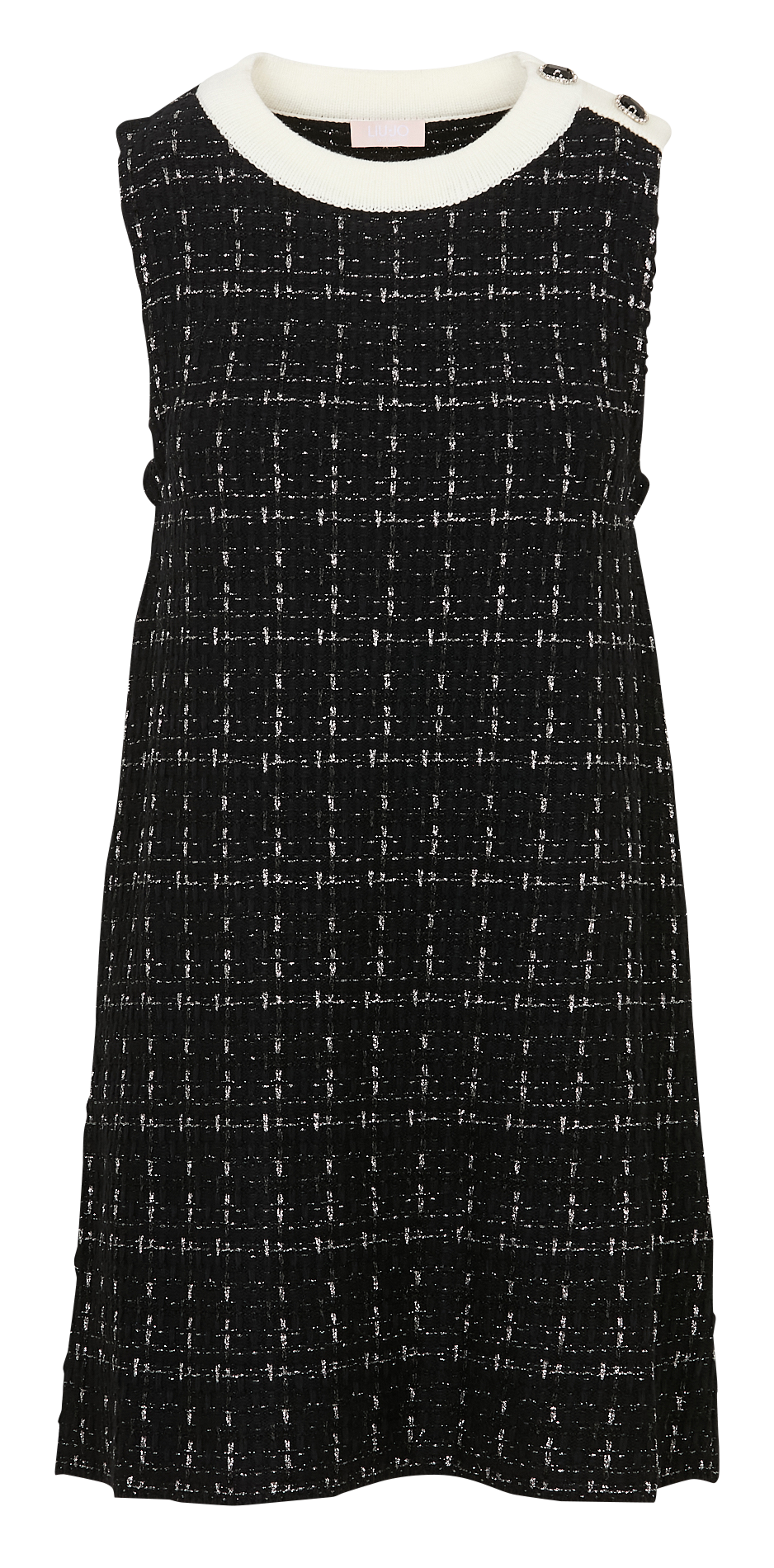 Kurzes Tweedkleid mit Rundhalsausschnitt LIU JO Schwarz