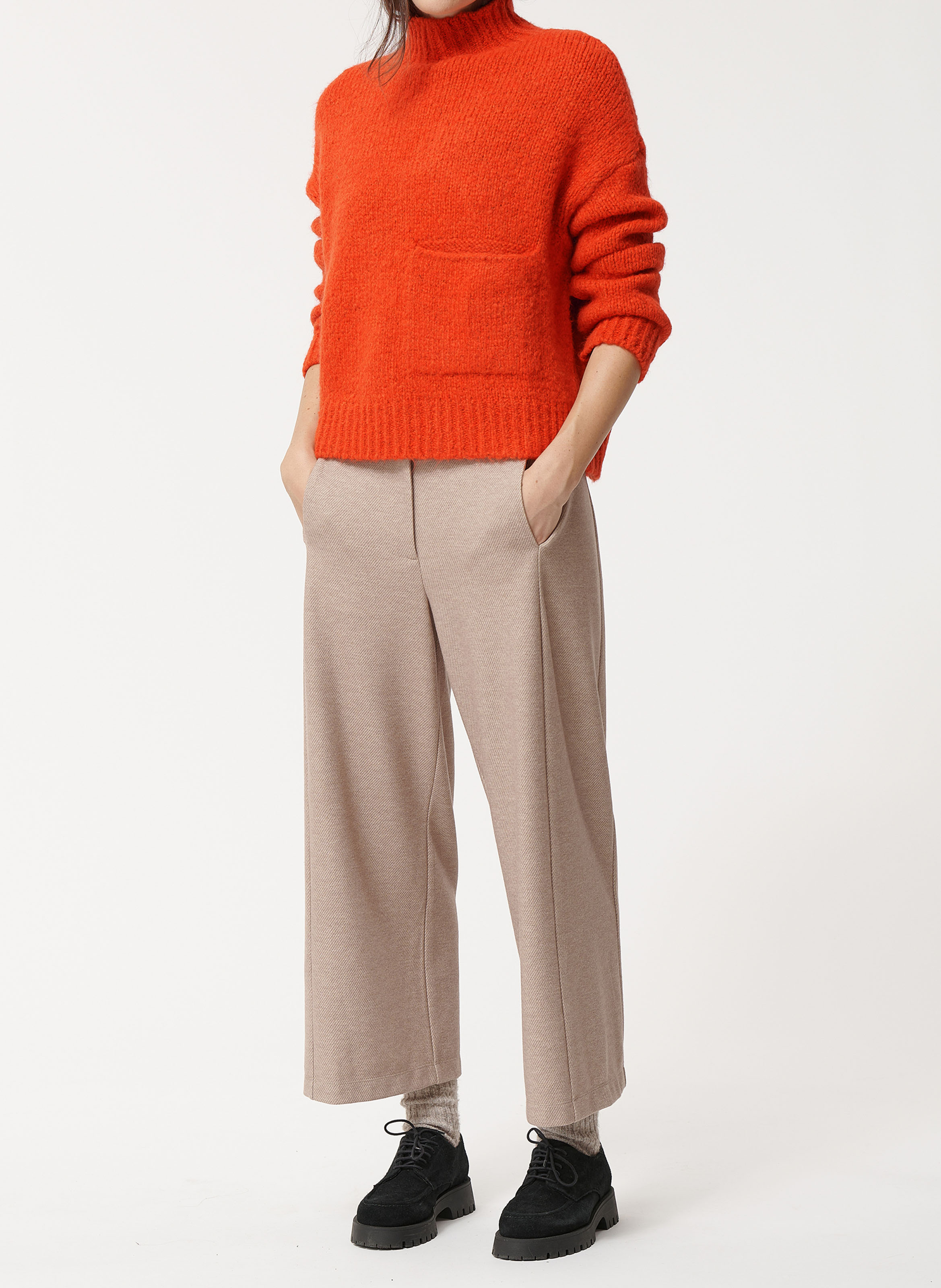 Pull col montant HUMILITY Orange