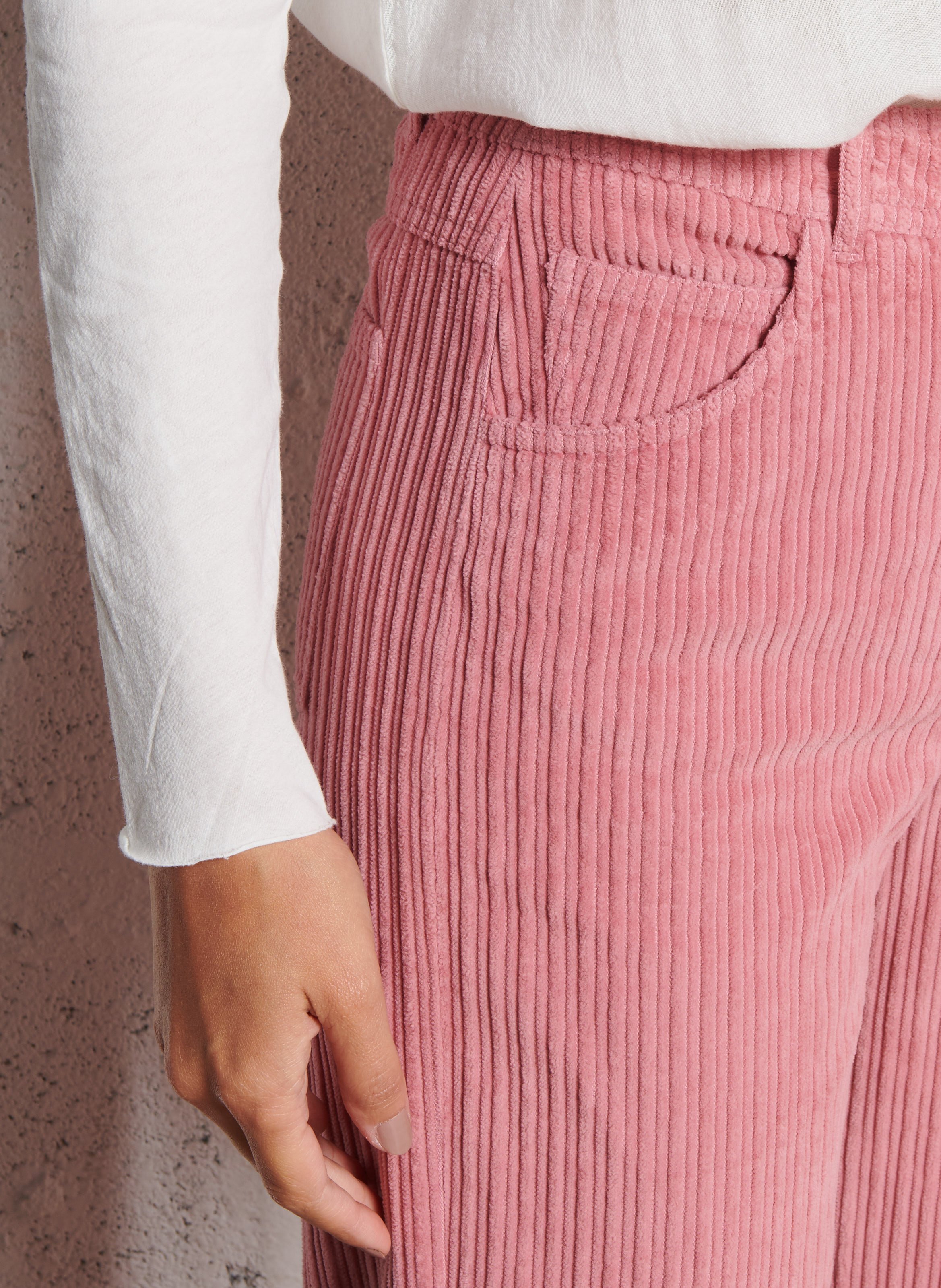 Pantalon large en coton HARTFORD Rose