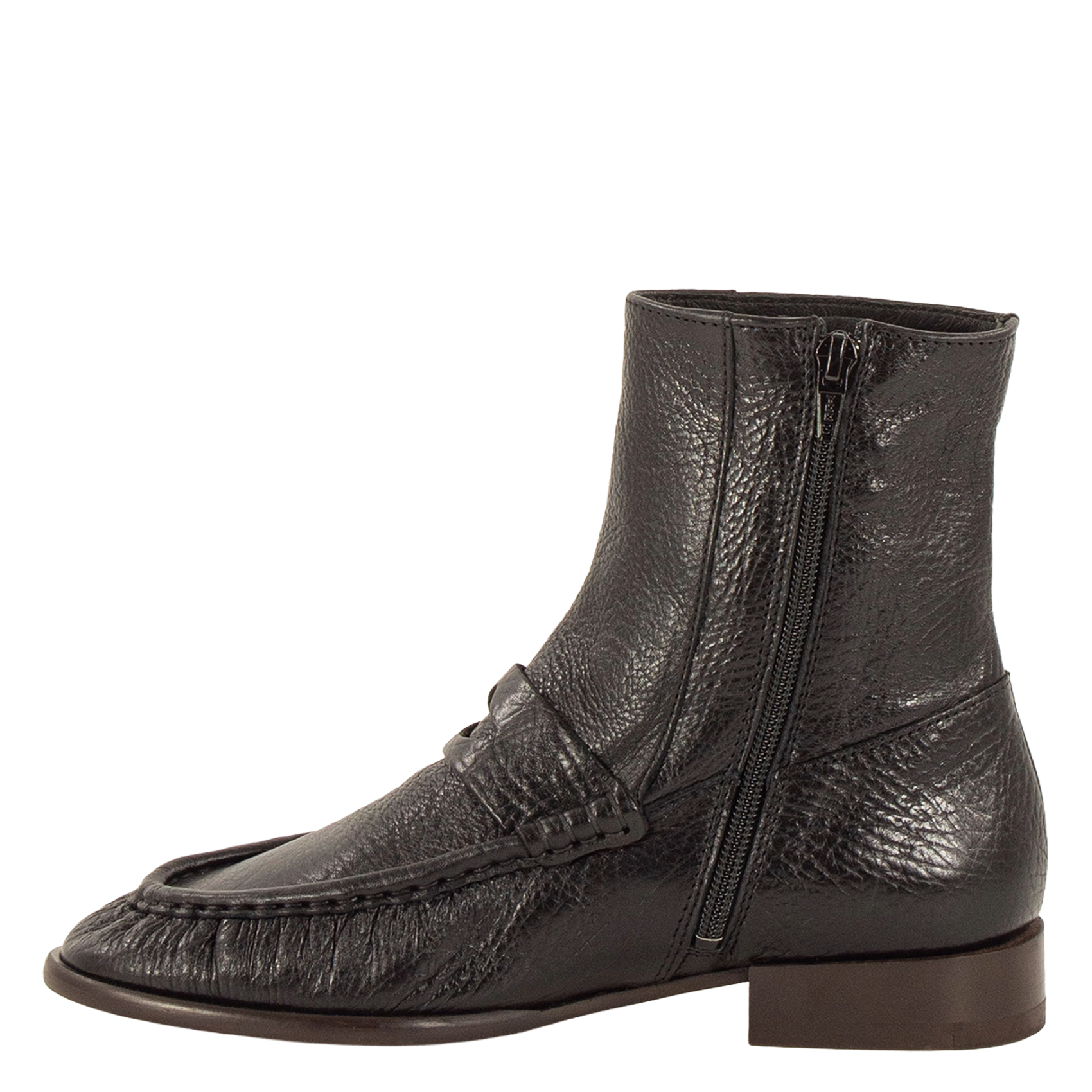 Stiefeletten mit gerafftem Lederoberteil SESSUN Schwarz