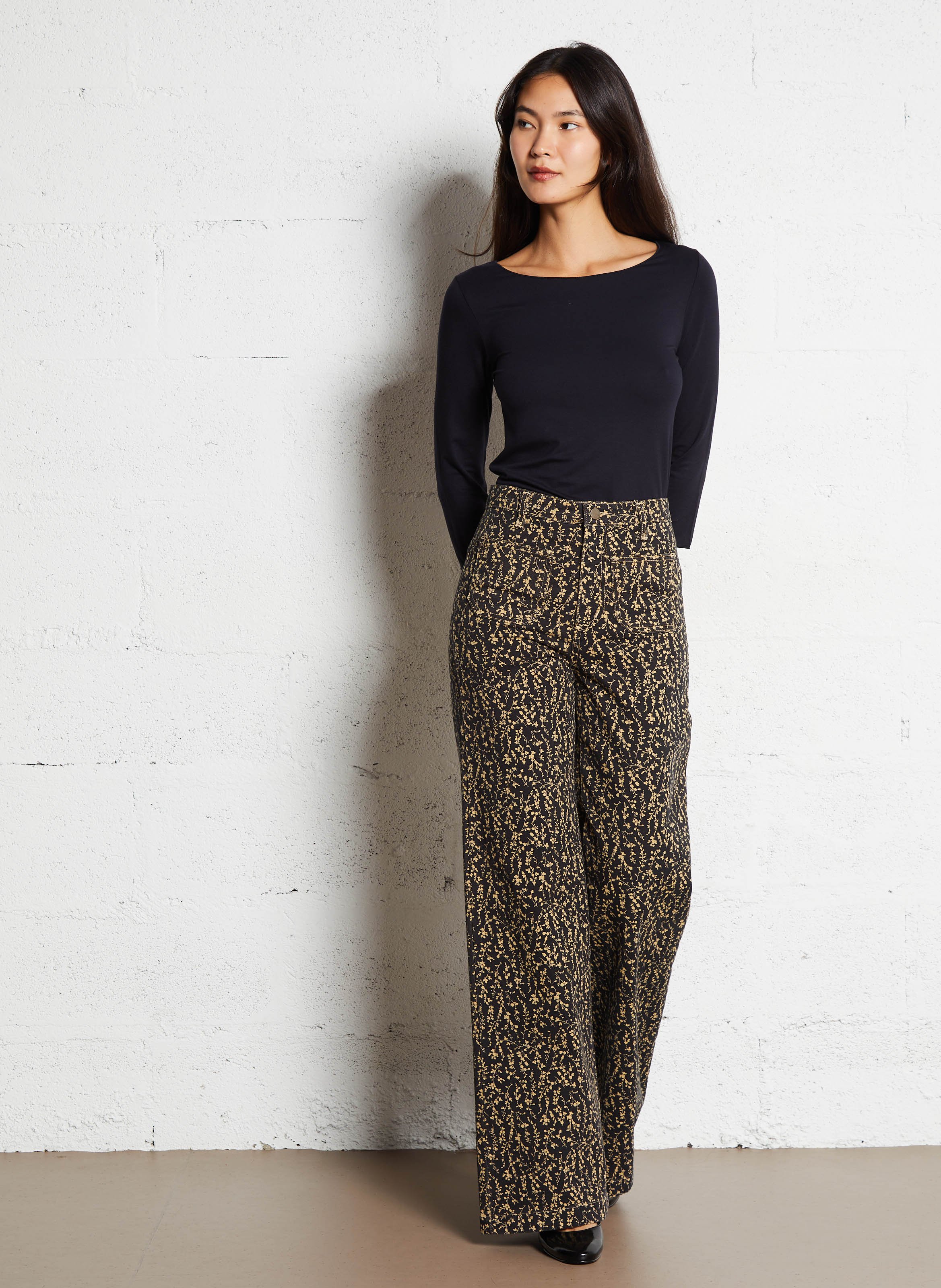 Tee-shirt col bateau  MAJESTIC FILATURES Bleu