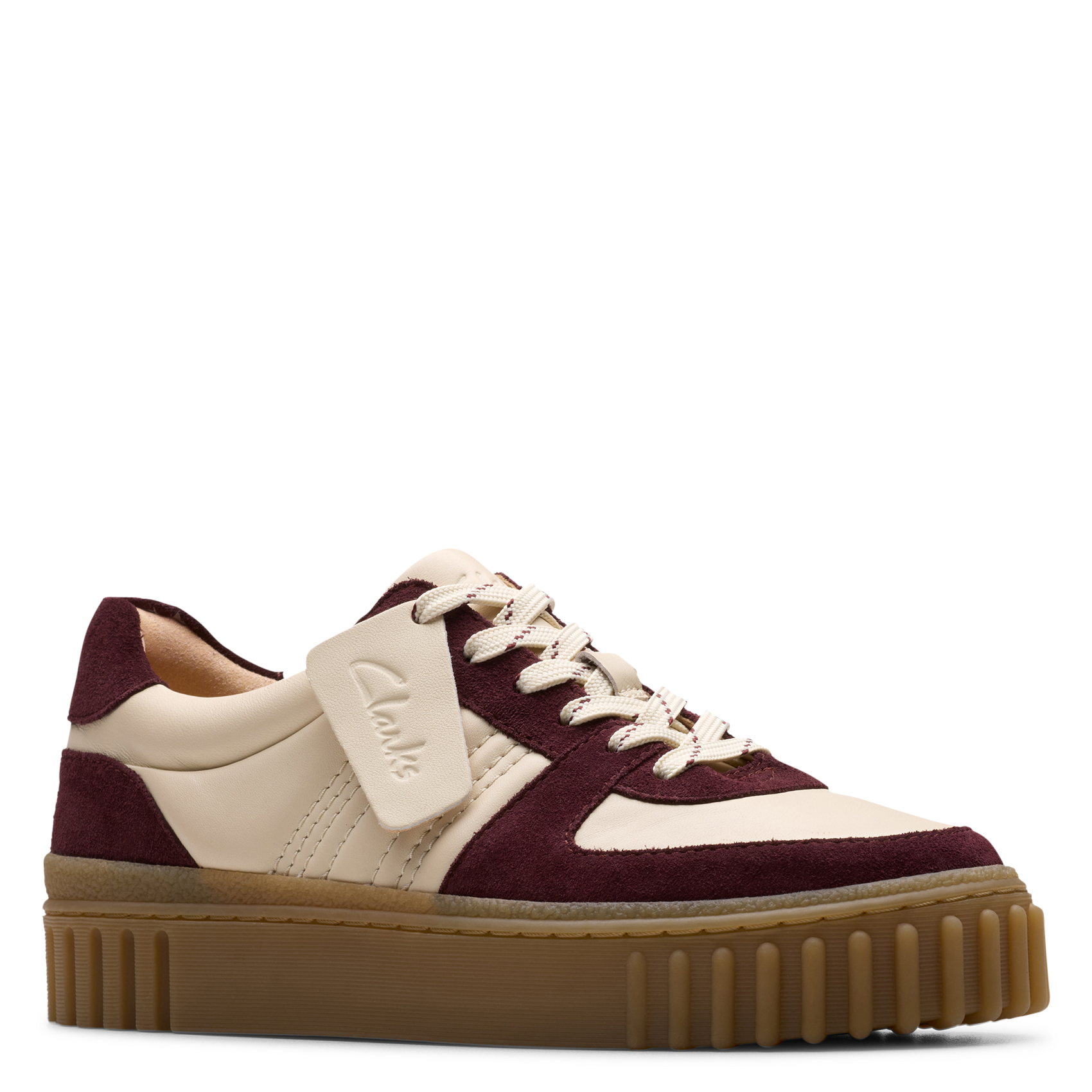 Baskets basses en cuir CLARKS Marron
