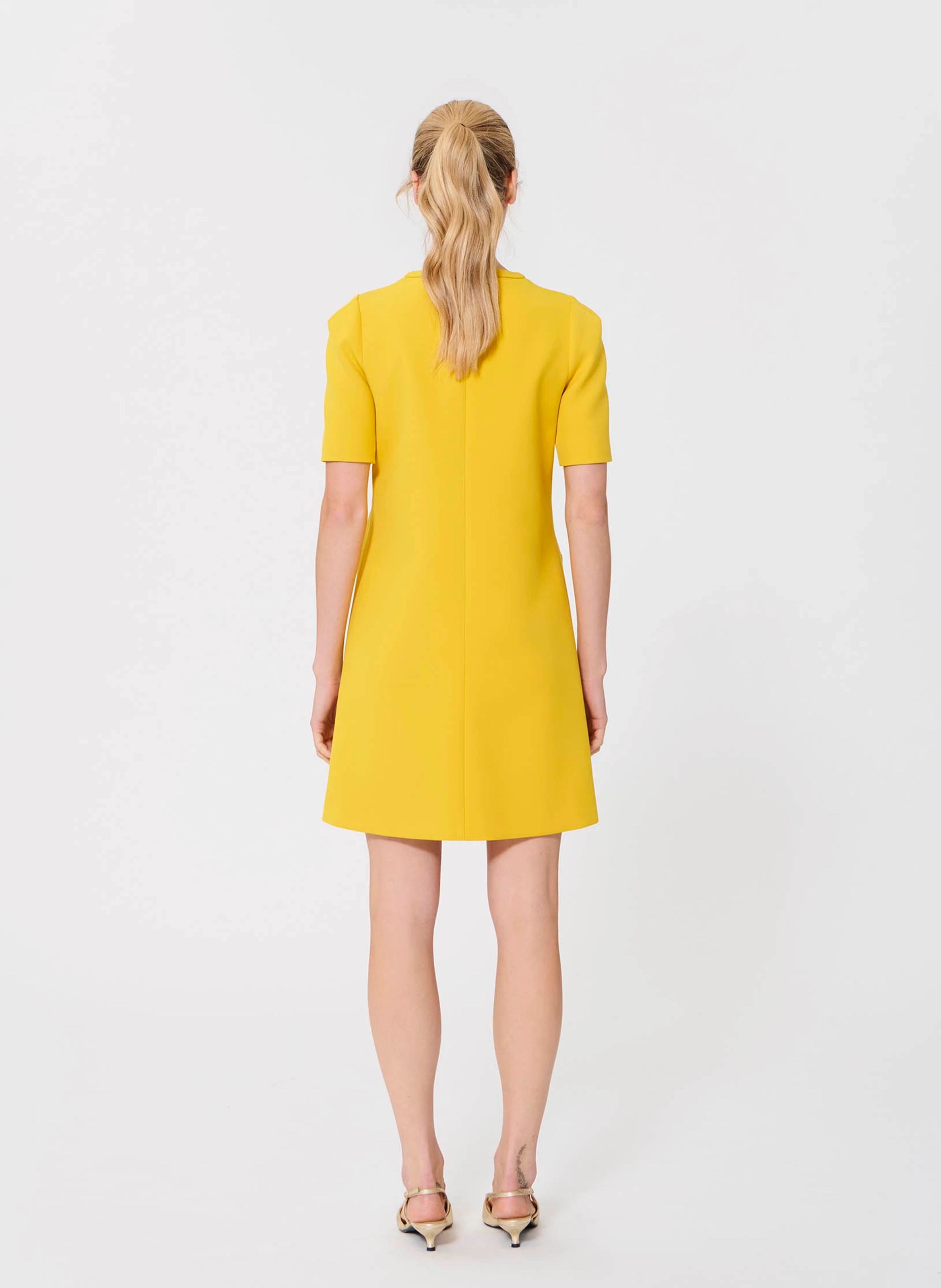 Abito corto a trapezio con tasche TARA JARMON Giallo