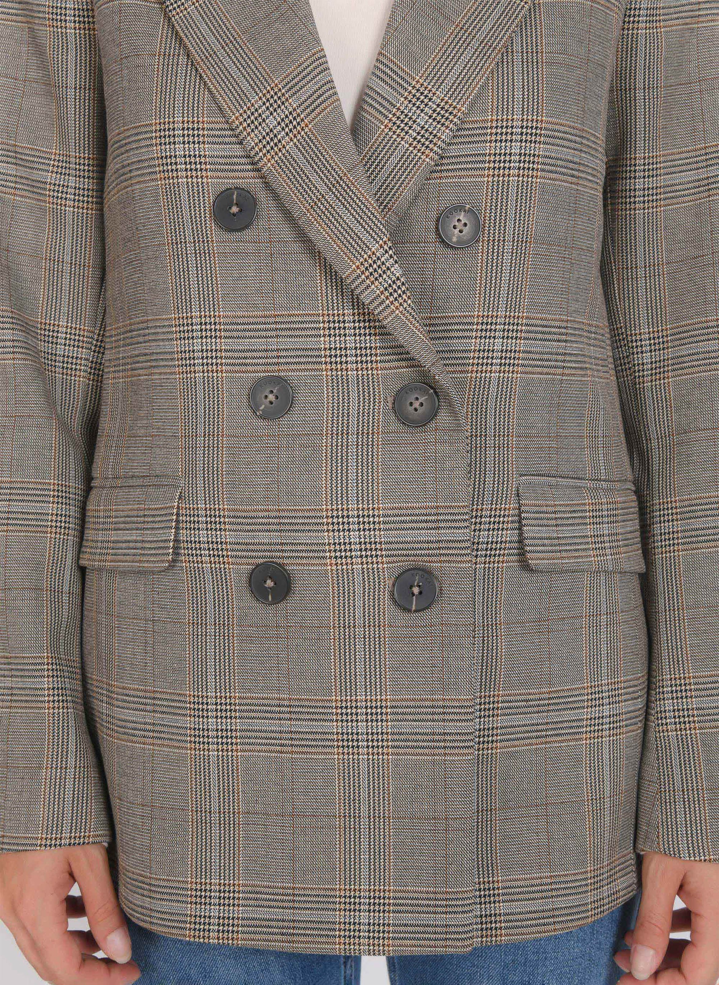 Getailleerd, geruit jasje KOOKAI Bruin