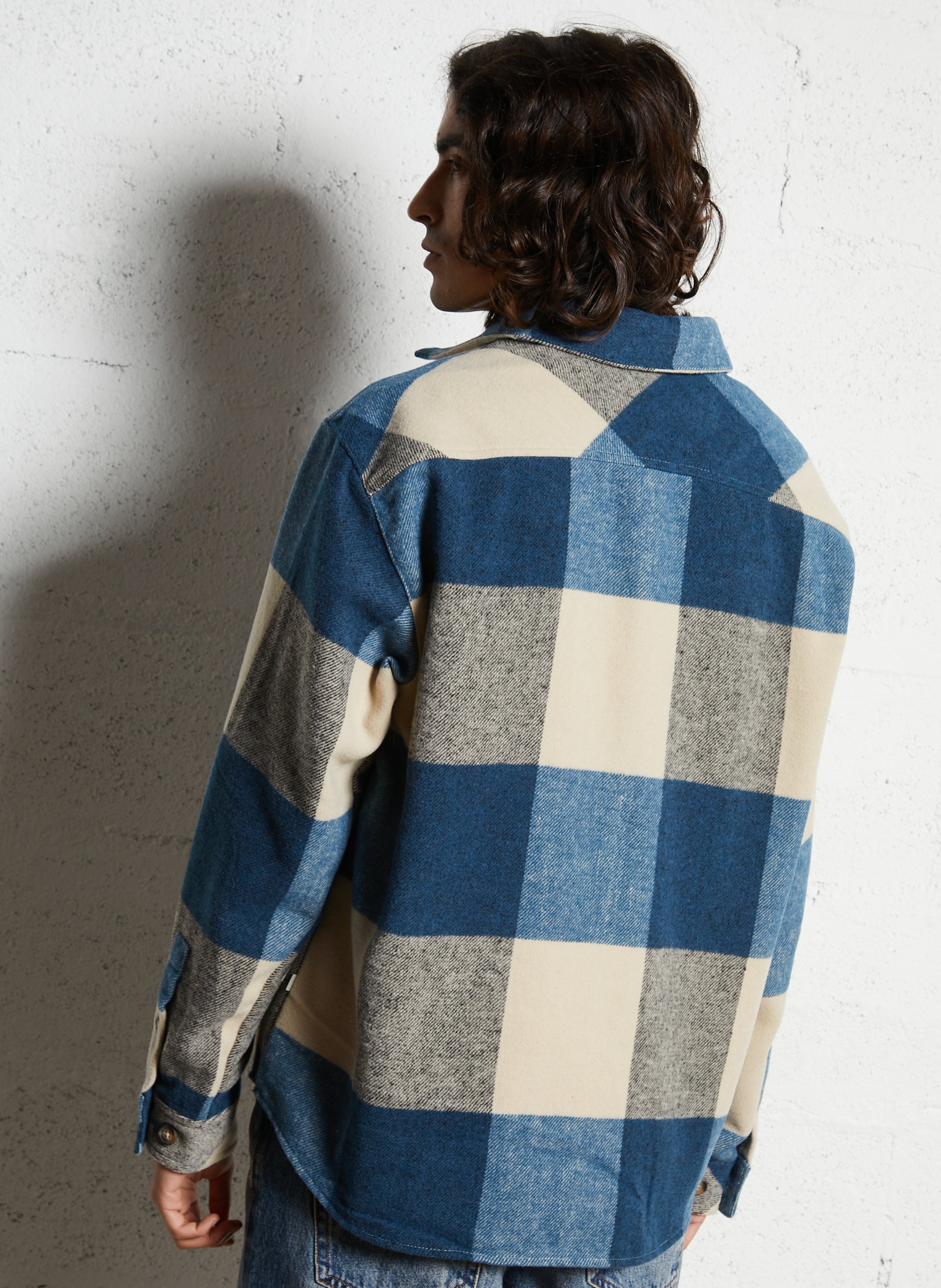 Checked overshirt SOLID Blue