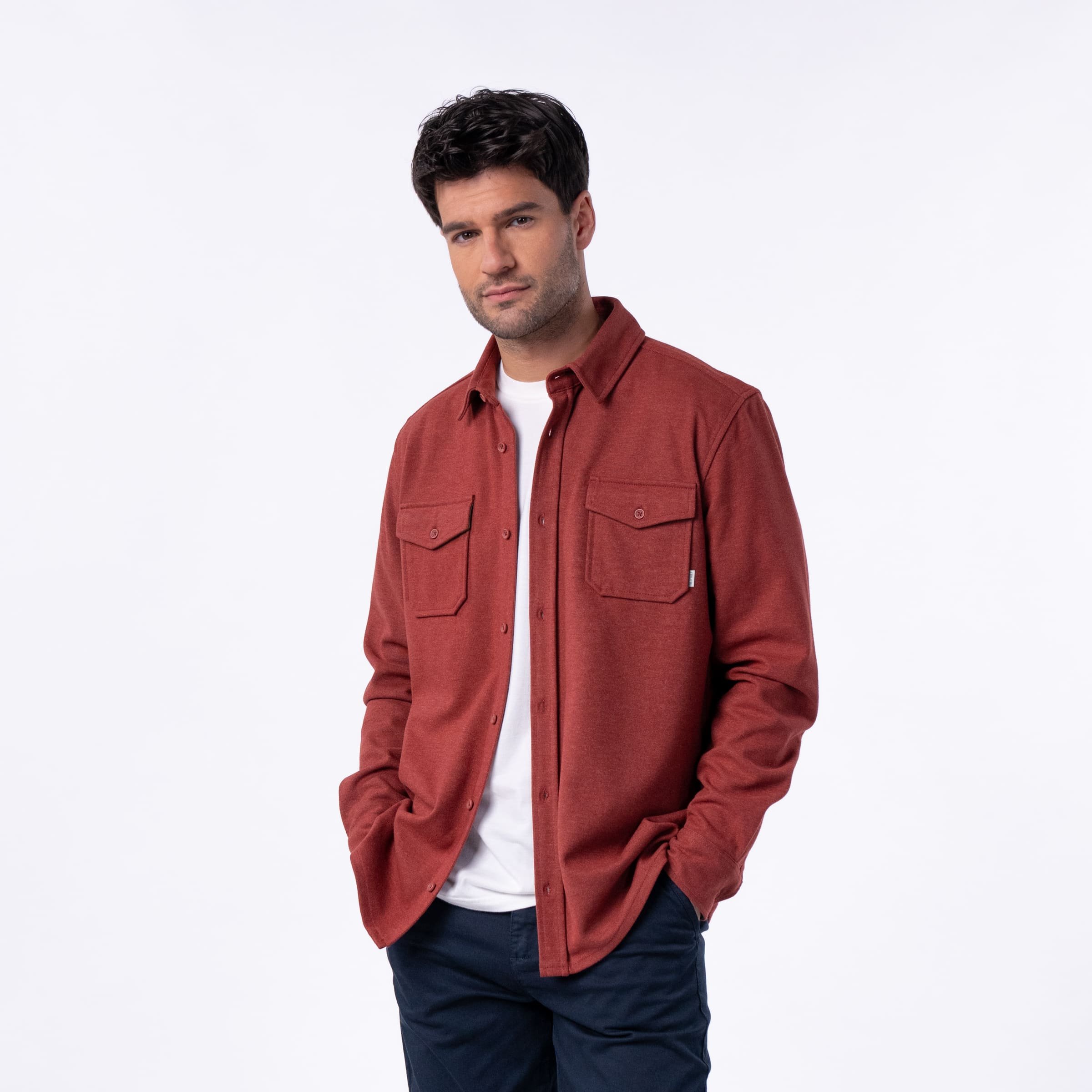 Recycled polyester overshirt BILLYBELT Red