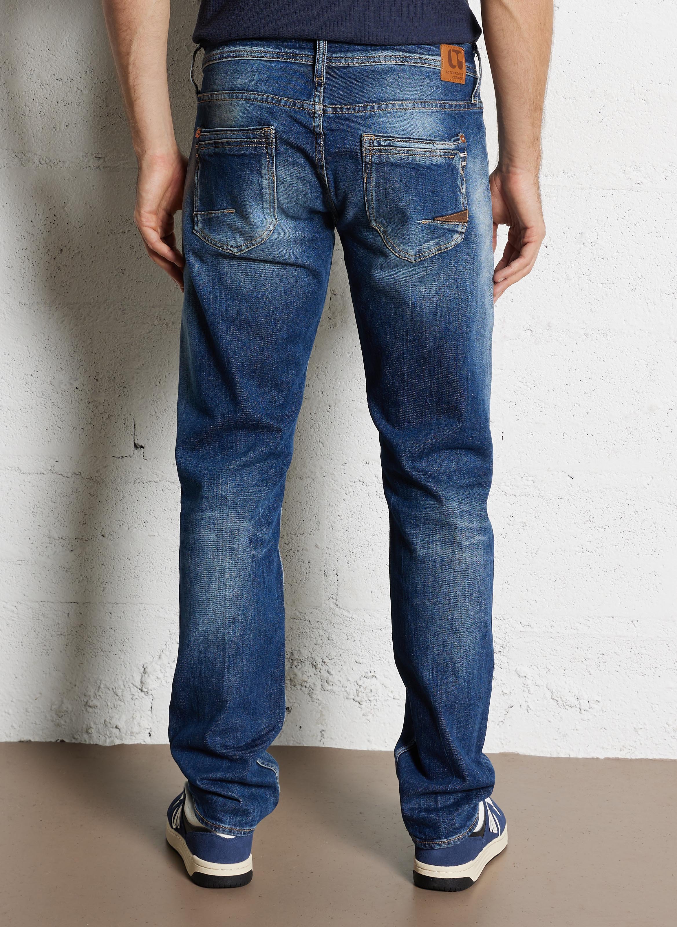 Faded straight-leg jeans LE TEMPS DES CERISES Blue