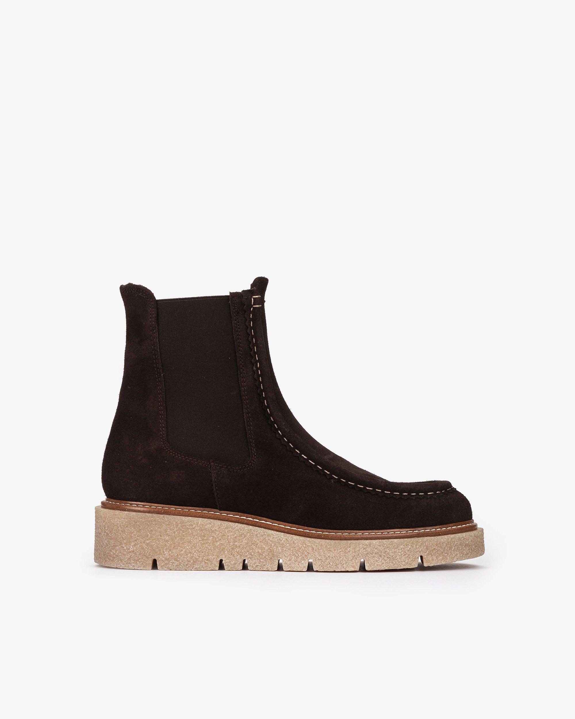 Brown suede ankle boots with elastic on the sides PEDRO MIRALLES Brown