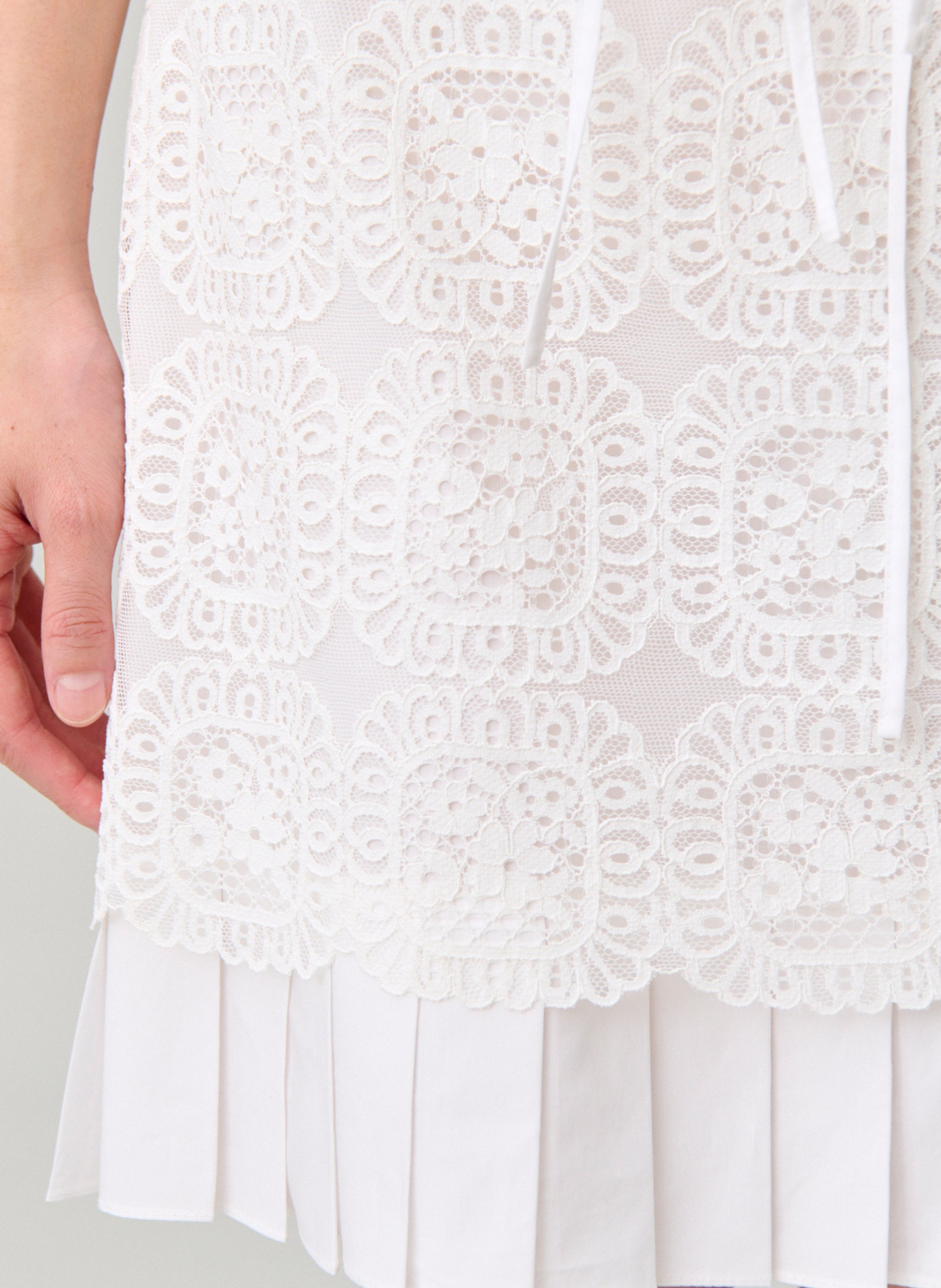 Jupe courte droite plissée CLAUDIE PIERLOT Blanc