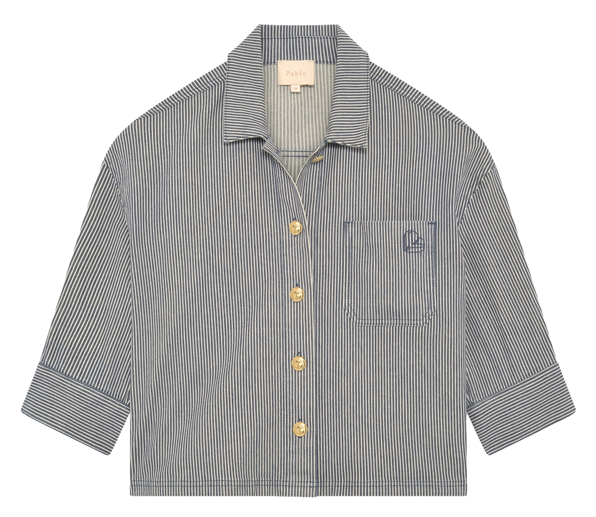 Loose-fit cotton-blend overshirt PABLO Blue