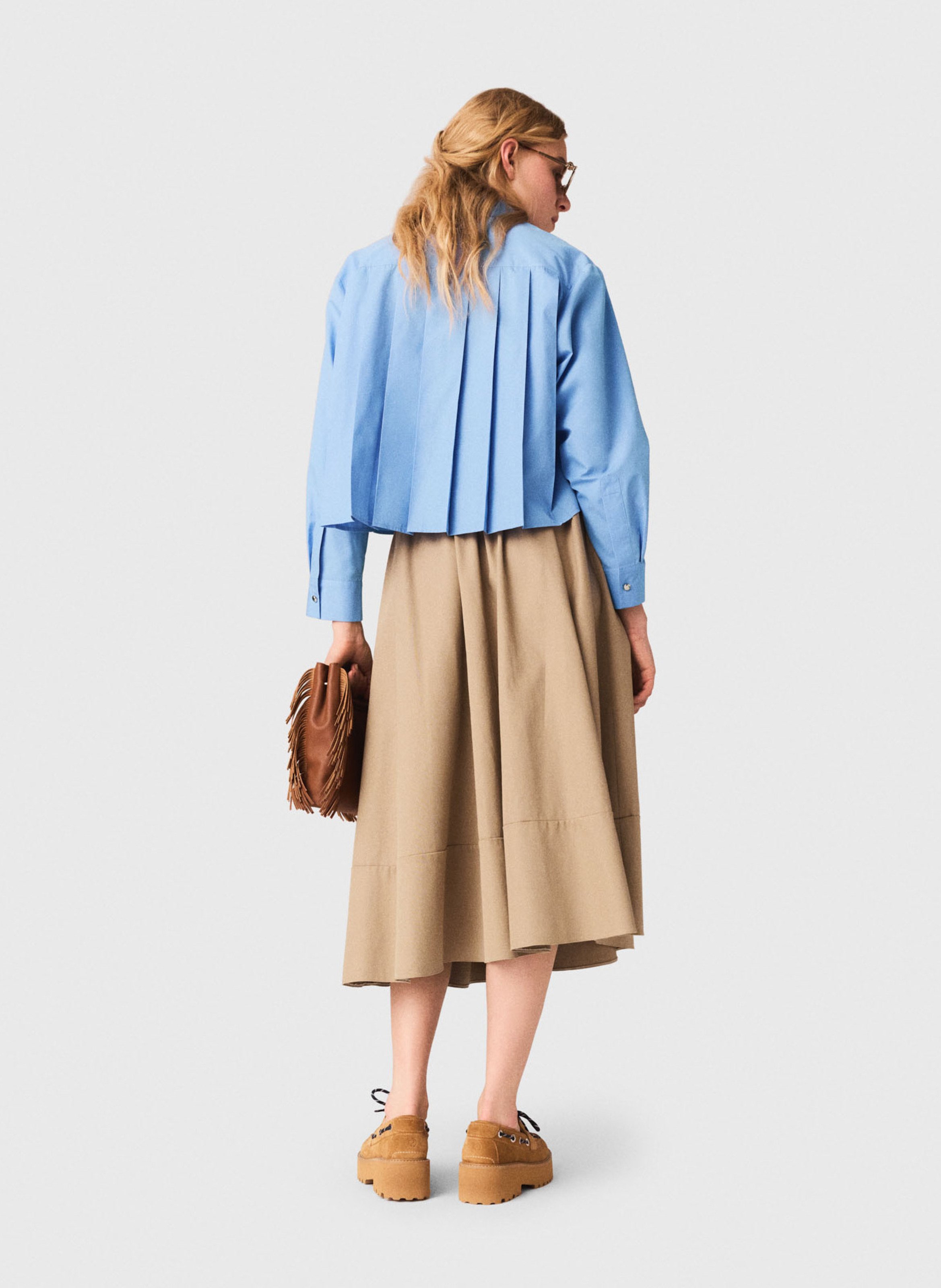 Chemise oversize courte col classique  MAJE Bleu