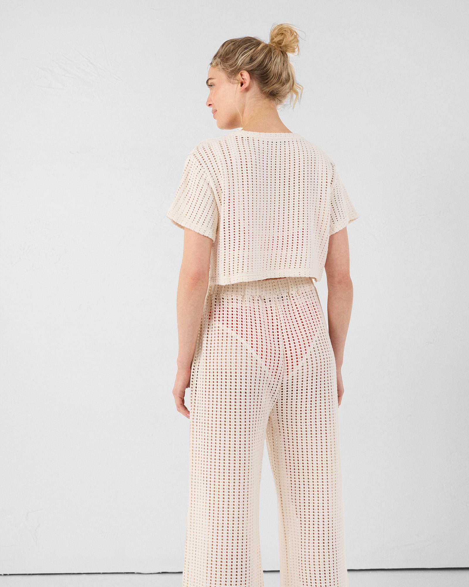 Round-neck cotton knit Giada T-shirt JOTT White