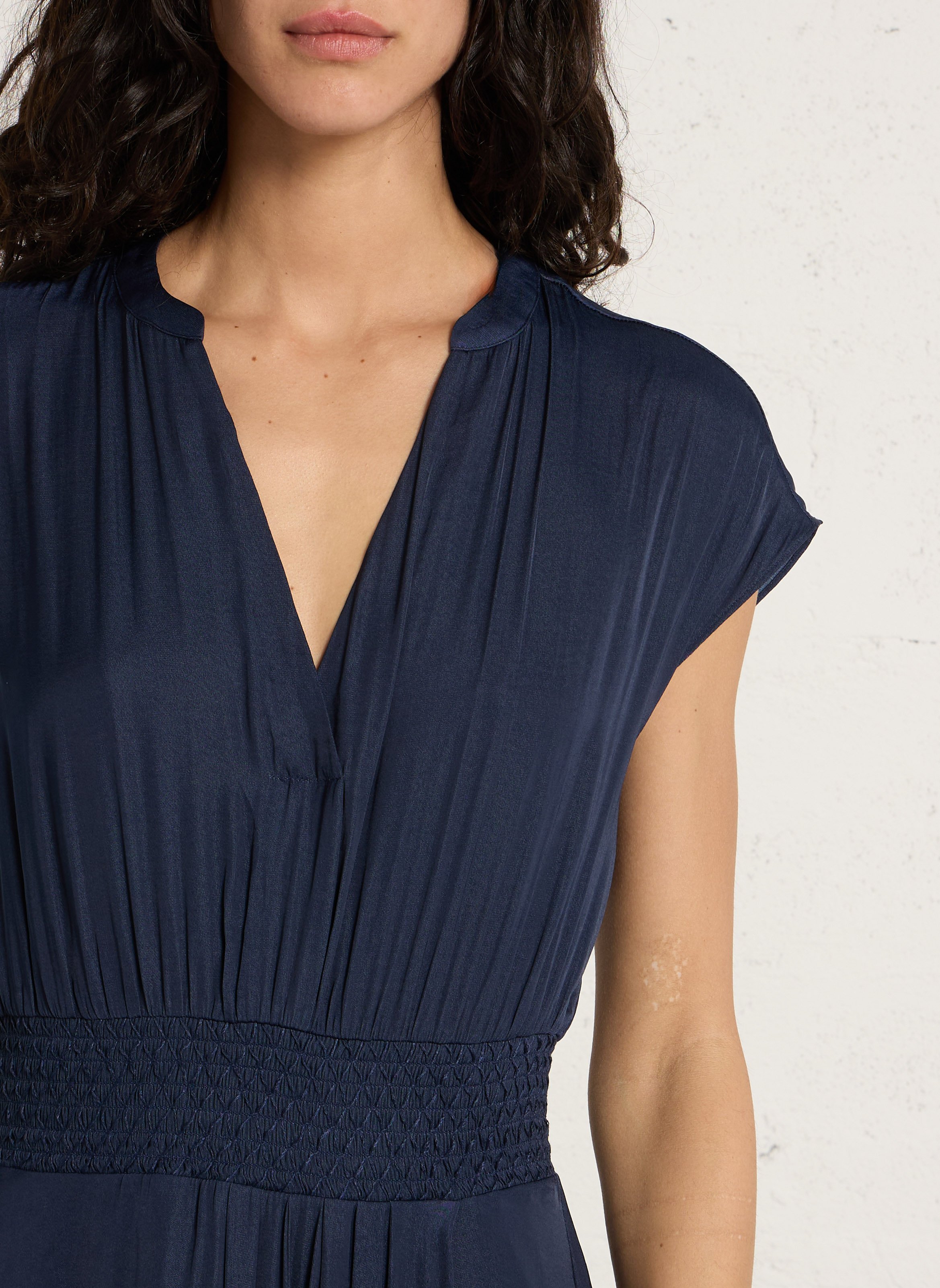 Ribe longue col tunisien MAISON 123 Bleu