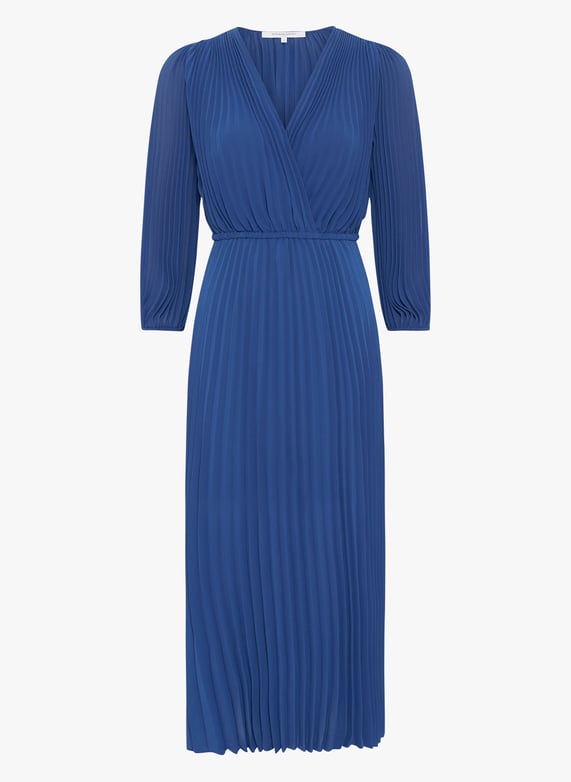 gerard darel blue dress Long dress with classic collar