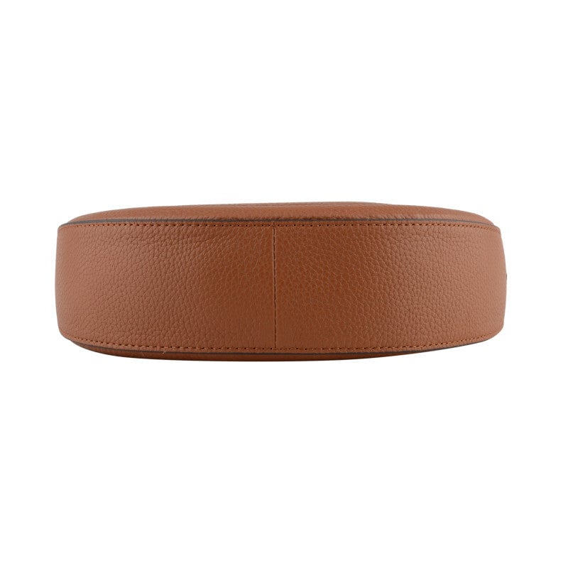 Calfskin leather shoulder bag Brown