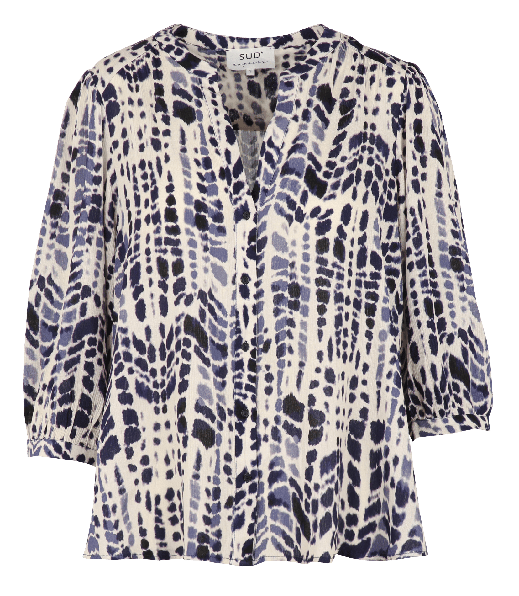 Bedrucktes Top mit Henley-Ausschnitt SUD EXPRESS Beige