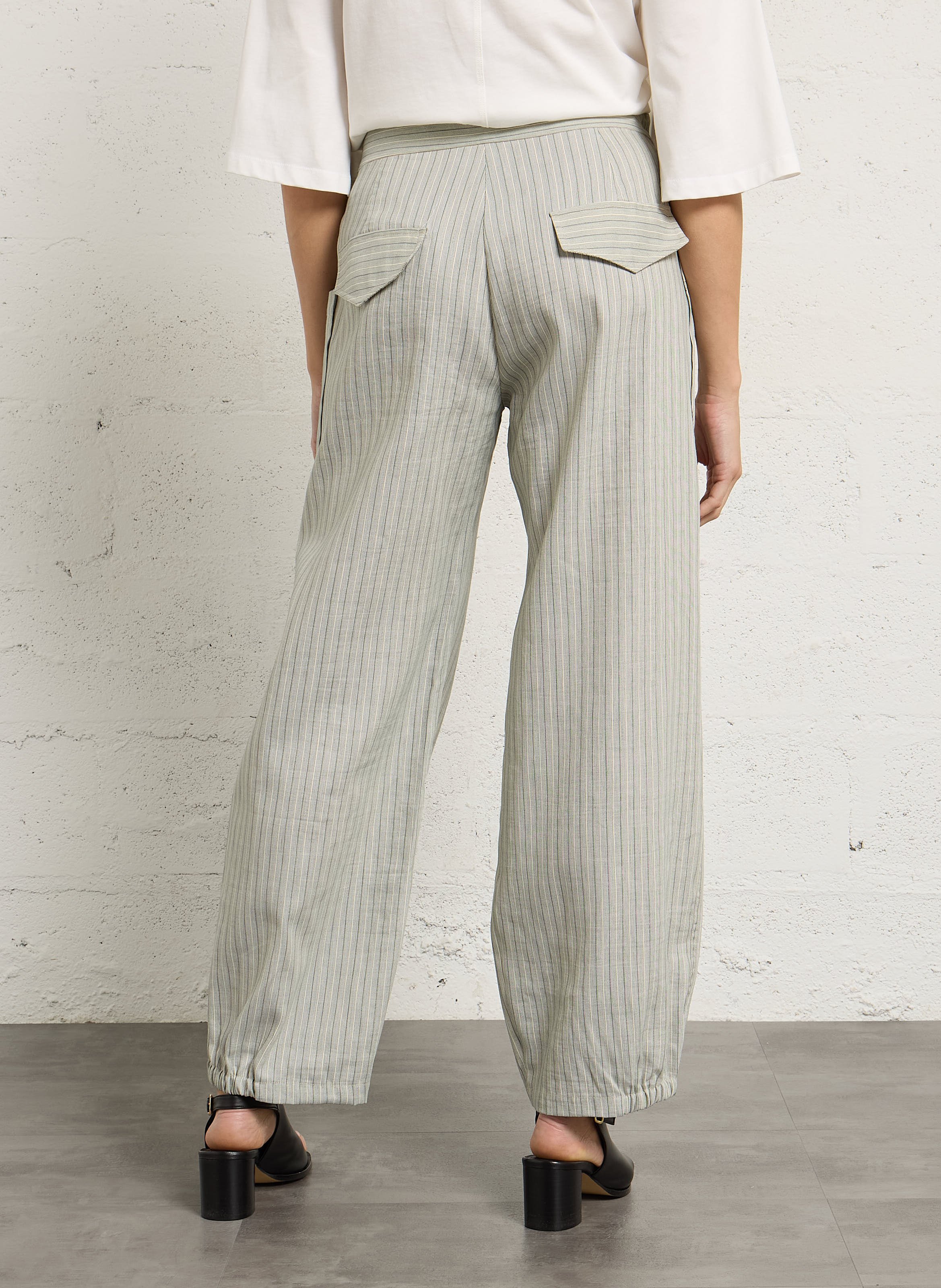 Rechte broek met strepen  MARGAUX LONNBERG Groen