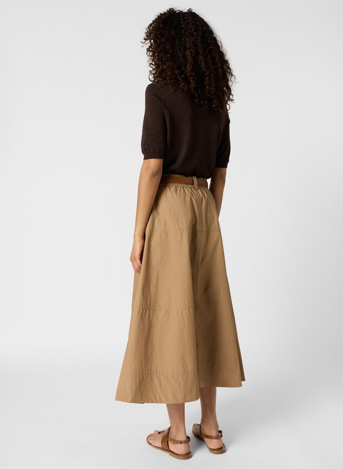 Ausgestellter High-Waist-Rock aus Baumwolle GERARD DAREL Braun