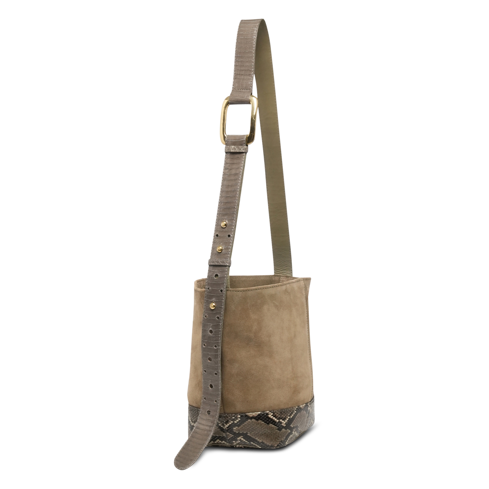 Umhängetasche aus Leder CLARIS VIROT Khaki