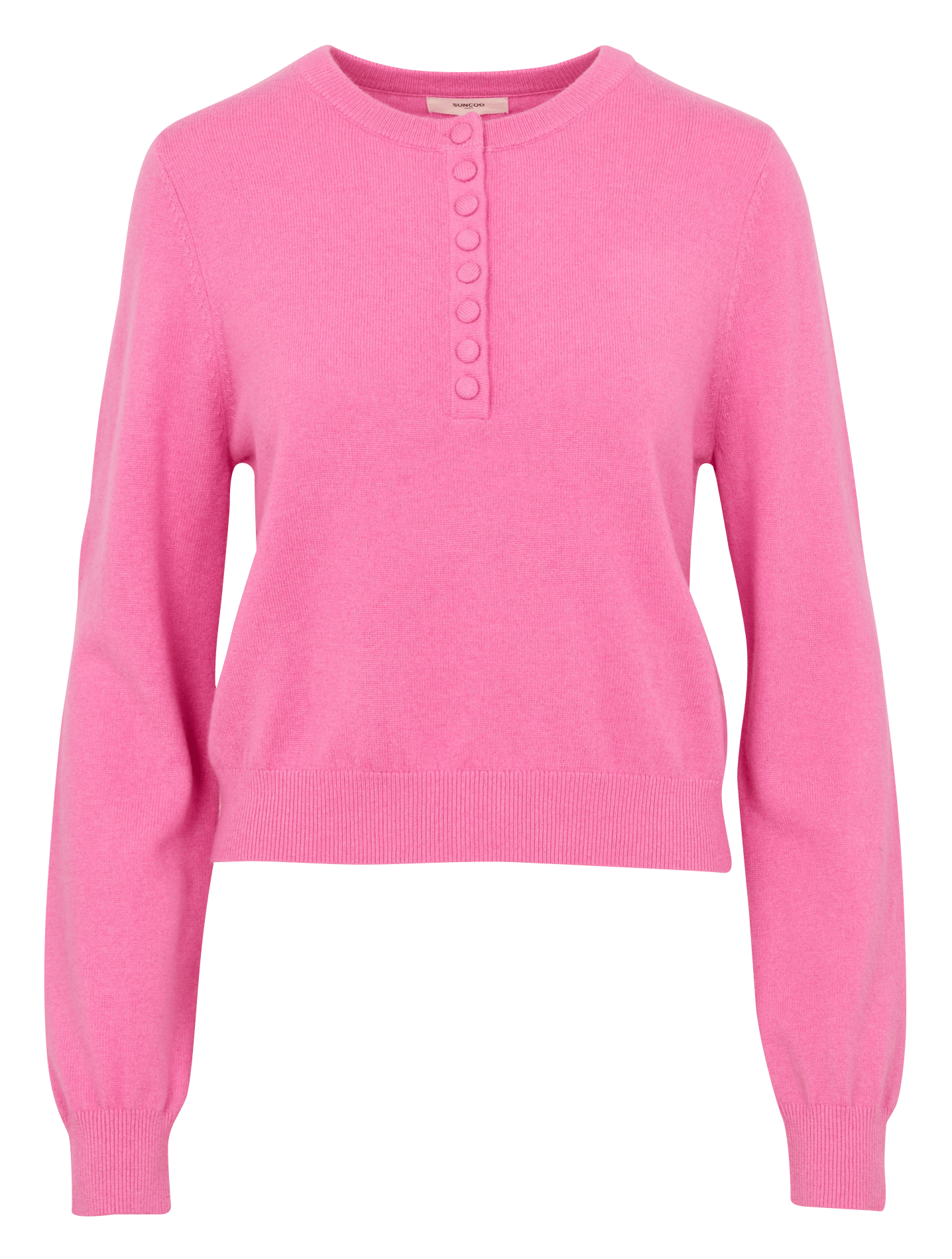 Pull droit col rond en laine SUNCOO Rose