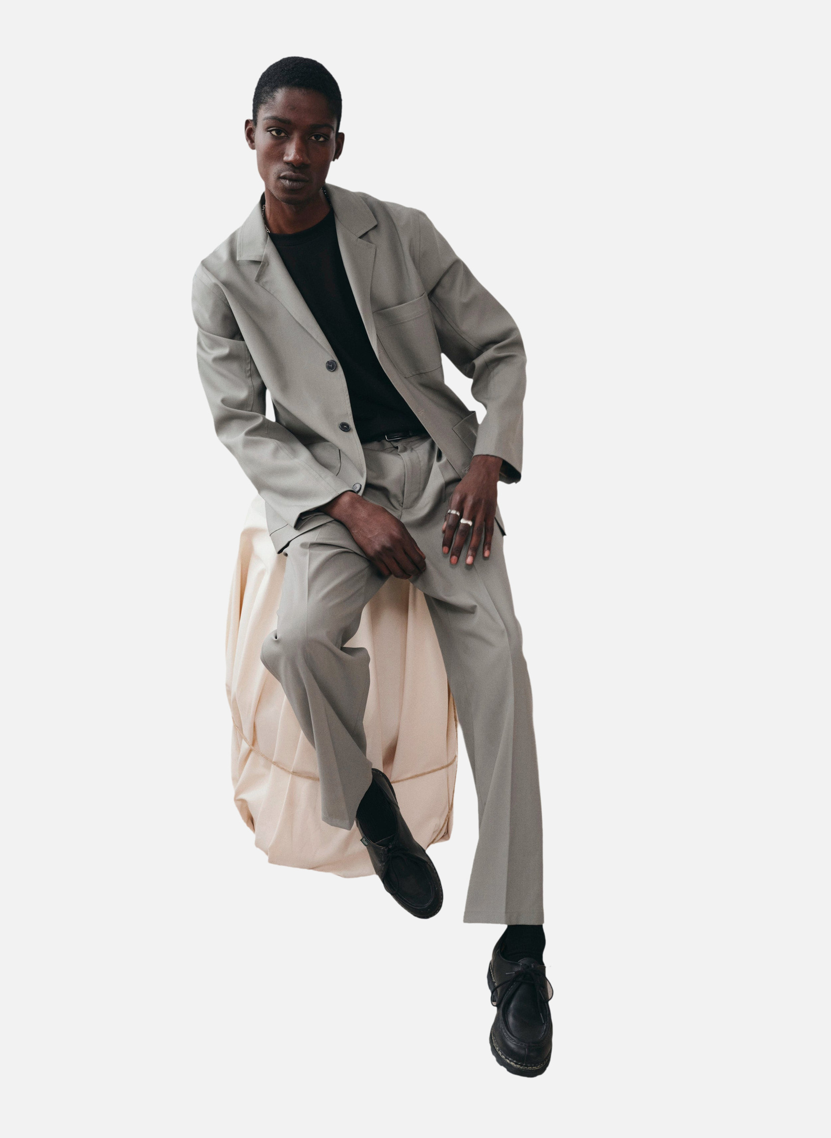 Pleated trousers Eucalyptus Noyoco Green